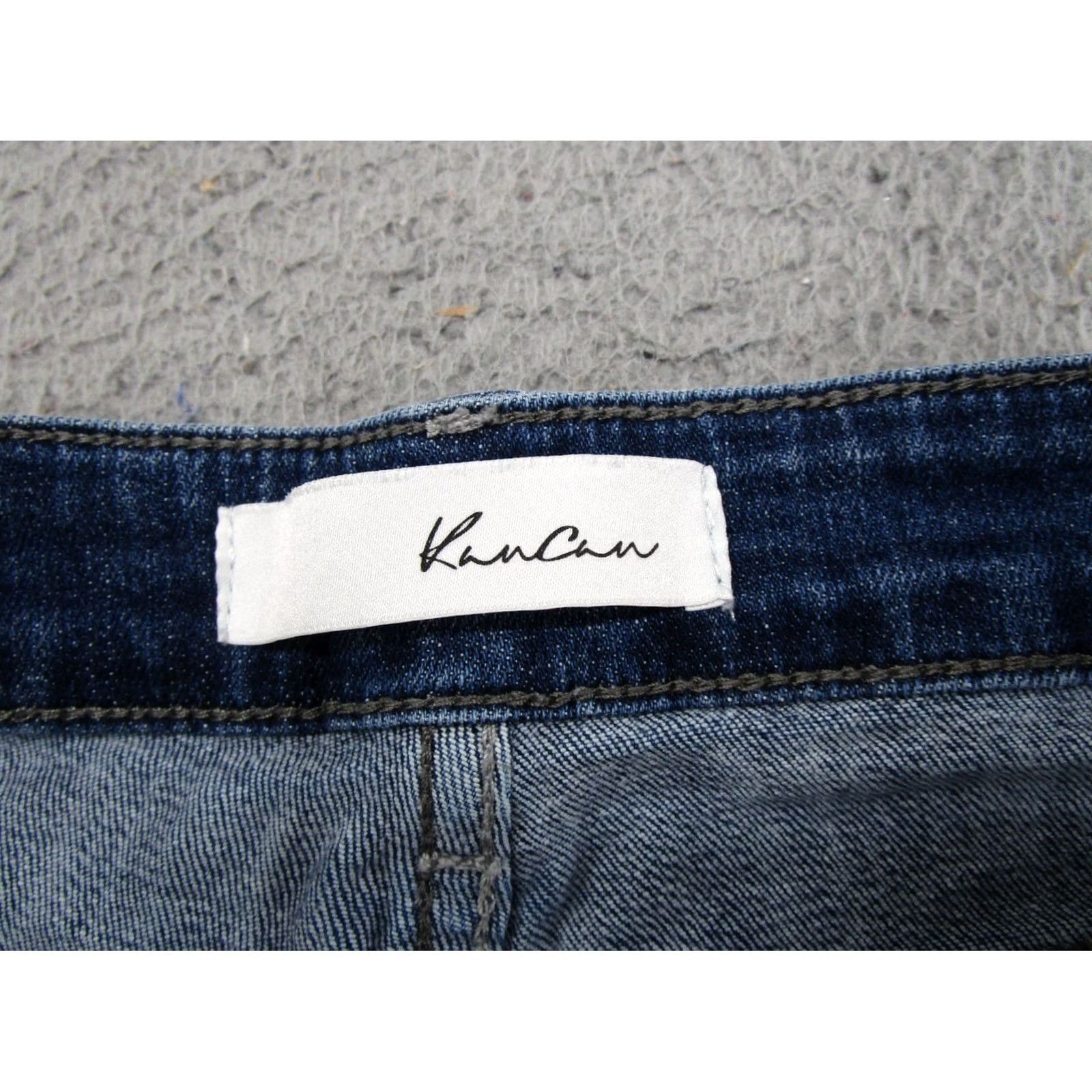 Vintage Kancan Button Fly Blue Stretch Denim Jeans Size 13/30 Mid Rise Cotton Blend Womens Jeans 5-Pocket Style Ankle Stretch Size 34" / US 12 / IT 48 - 4 Thumbnail