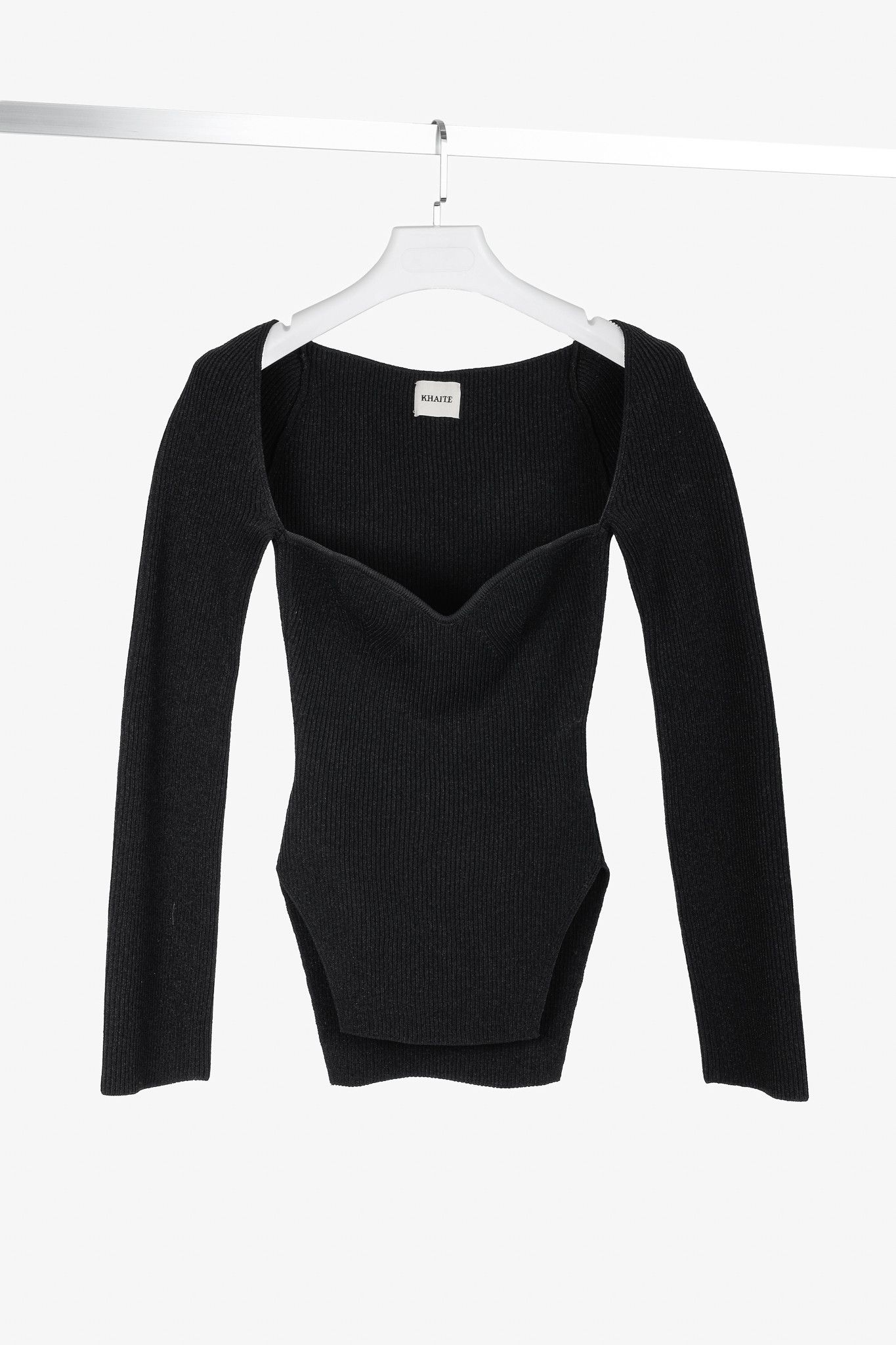 KHAITE KHAITE Maddy Black Ribbed Bustier Sweater Size M / US 6-8 / IT 42-44 - 1 Thumbnail