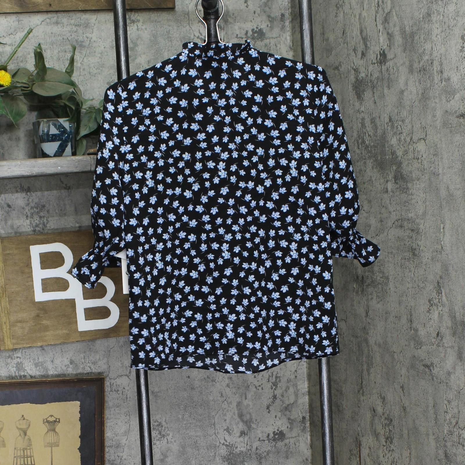 Opening Ceremony Nwt Cece Tie Neck Floral Print Blouse 7033067 Rich Black Xs Size XS / US 0-2 / IT 36-38 - 2 Thumbnail
