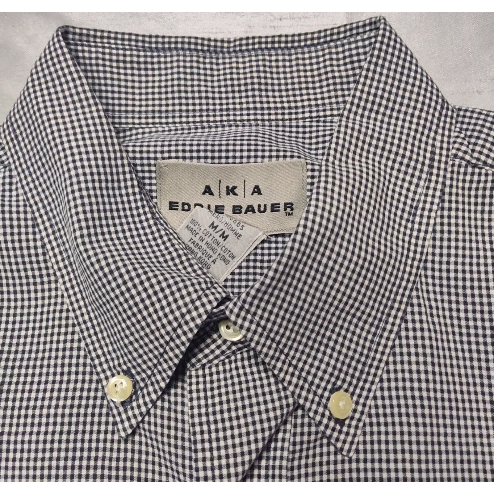 Eddie Bauer VTG Eddie Bauer Button-Down Shirt Men Medium Black White Mini Check Long Sleeve Casual Workwear Size US M / EU 48-50 / 2 - 4 Thumbnail