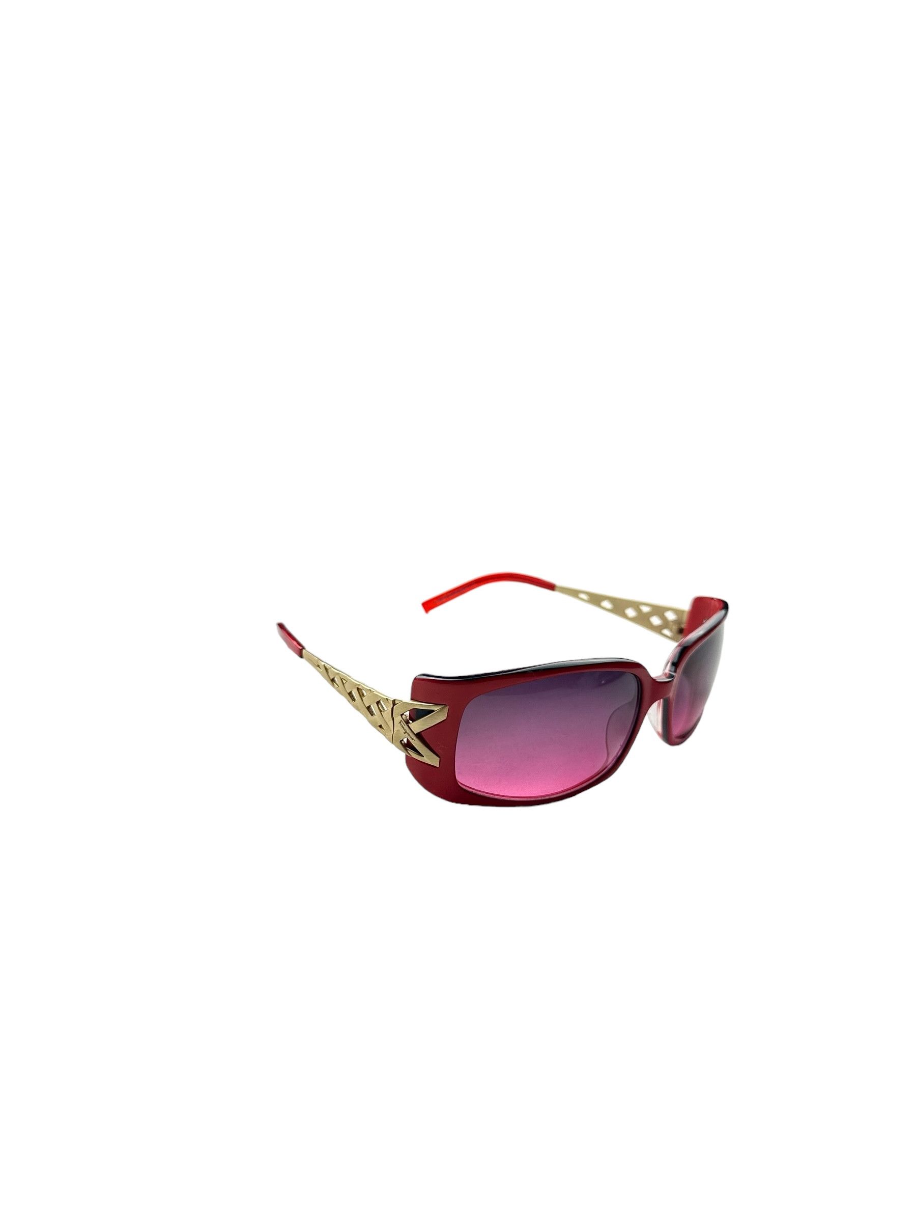 Salvatore Ferragamo Ferragamo red gold sunglasses Size ONE SIZE - 2 Thumbnail