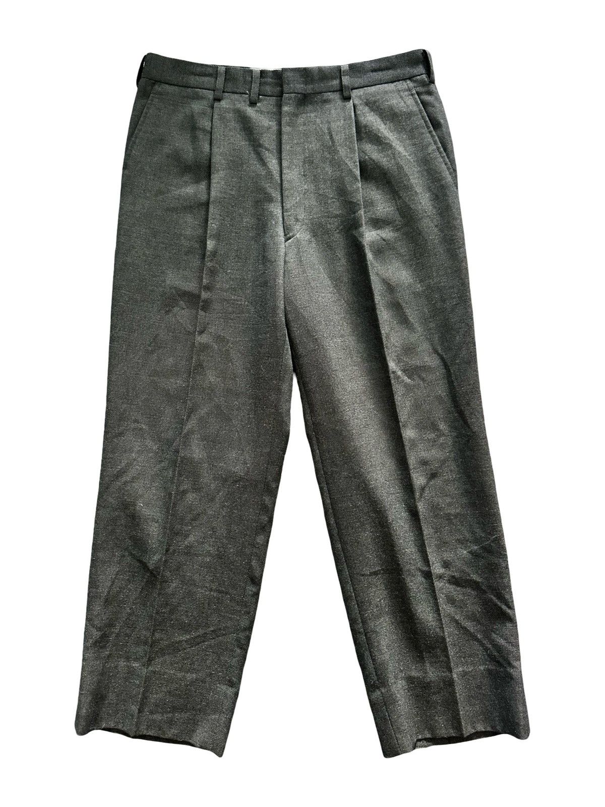 Japanese Brand Vintage Bellumore Wool Alpaca Pleated Trousers Grey Size US 33 - 1 Thumbnail
