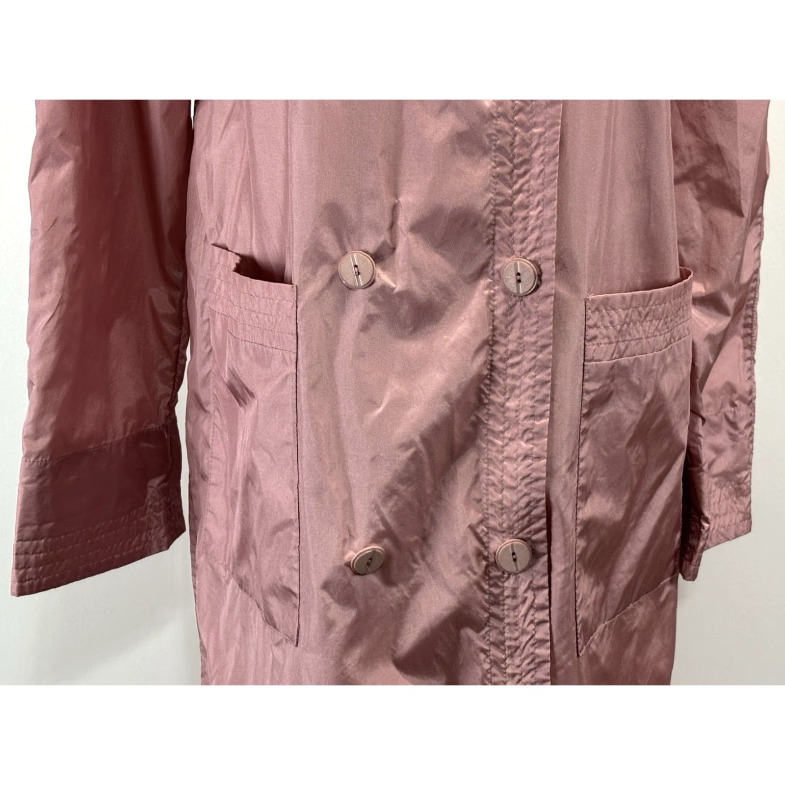 Vintage VINTAGE Totes Coat Trench Nylon Rain Women’s Sz 8 Pink Lightweight Long Sleeve Button Long Size M / US 6-8 / IT 42-44 - 6 Thumbnail
