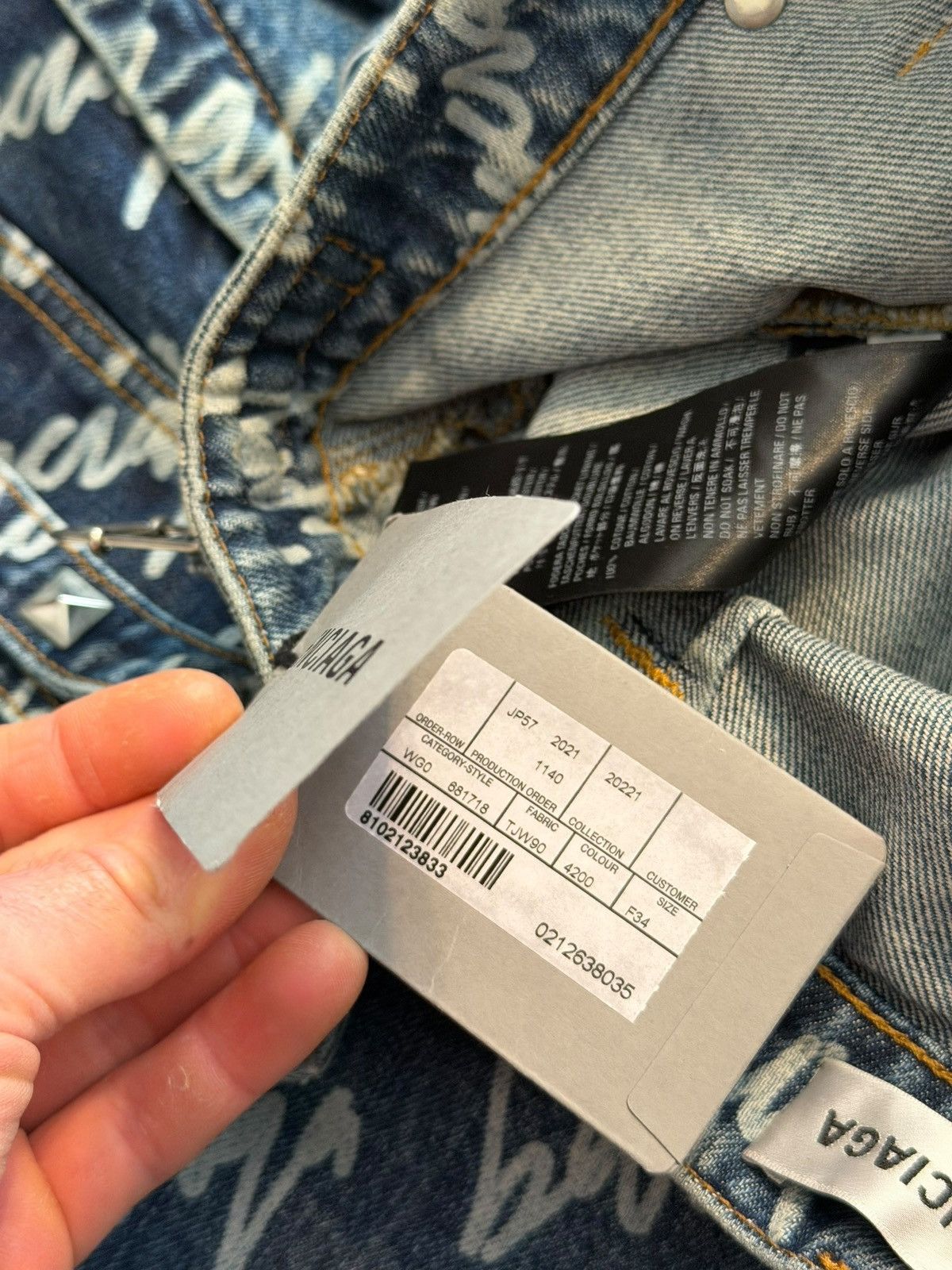 Balenciaga Runway Script Raver Rave Denim Skirt Size US 28 / EU 44 - 18 Thumbnail