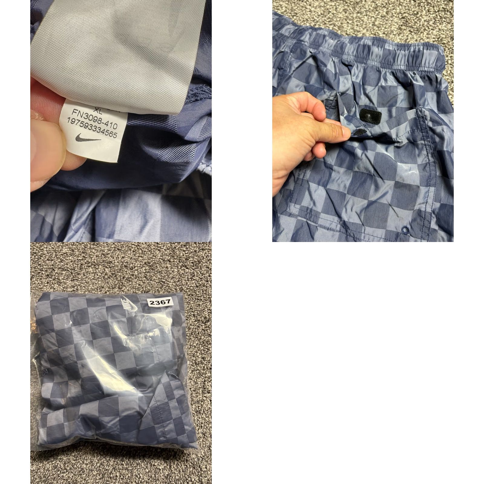 Nike Nike Club Flow Checker Shorts Mens XL Navy Blue FN3098 Nike Club Flow Checker Shorts Mens XL Navy Blue Size US 36 / EU 52 - 8 Thumbnail