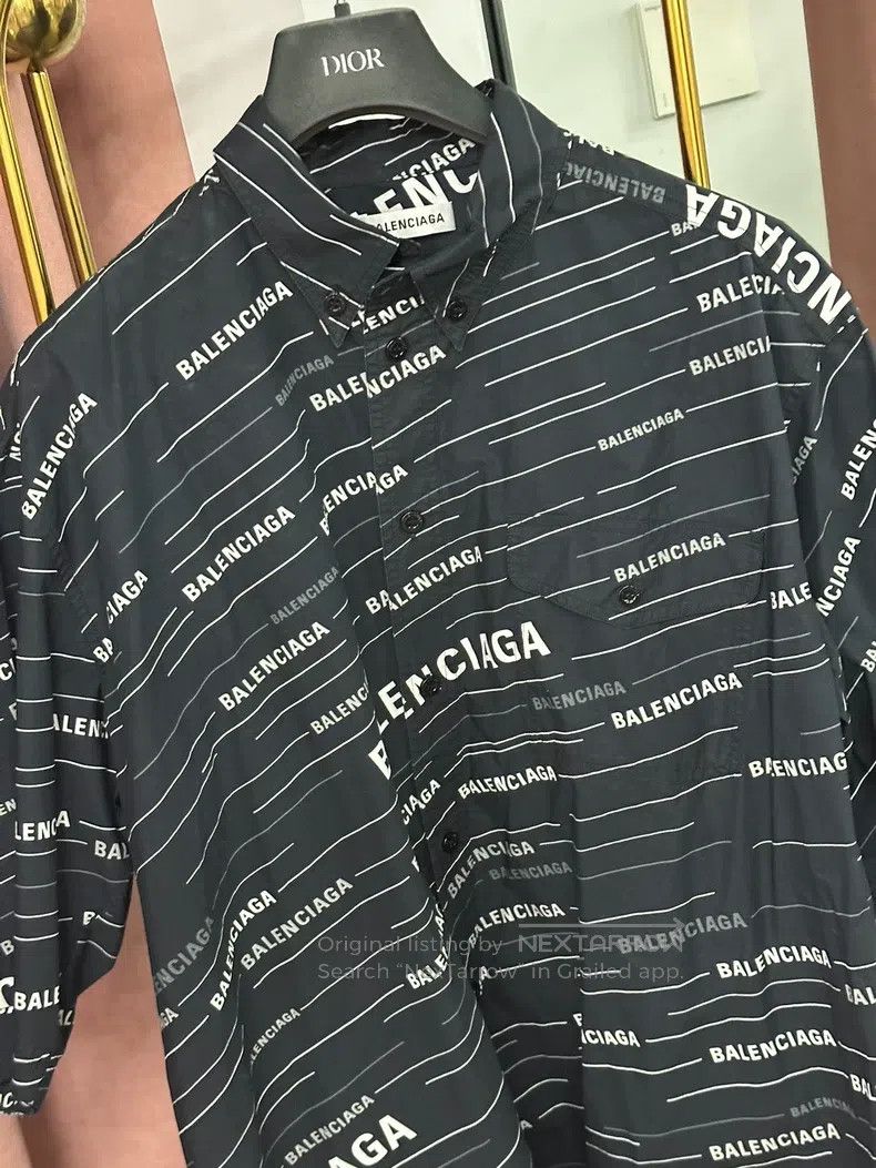 Balenciaga Balenciaga Short-sleeved shirt with full logo letters Size XS / US 0-2 / IT 36-38 - 2 Thumbnail