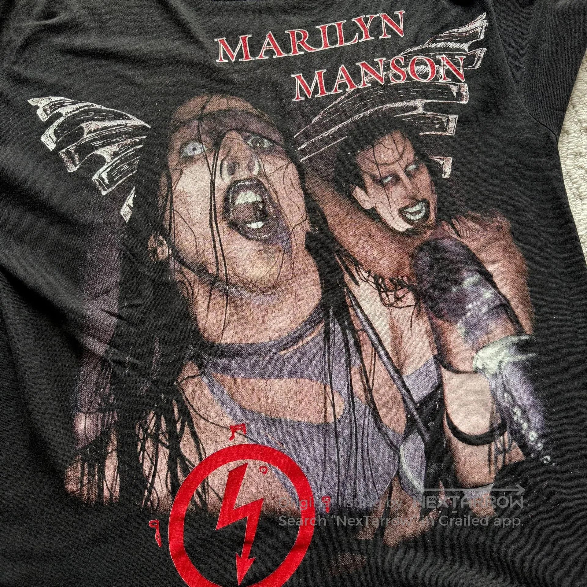 Vintage Vintage 90s Marilyn Manson Bootleg Tee. Size US M / EU 48-50 / 2 - 4 Thumbnail