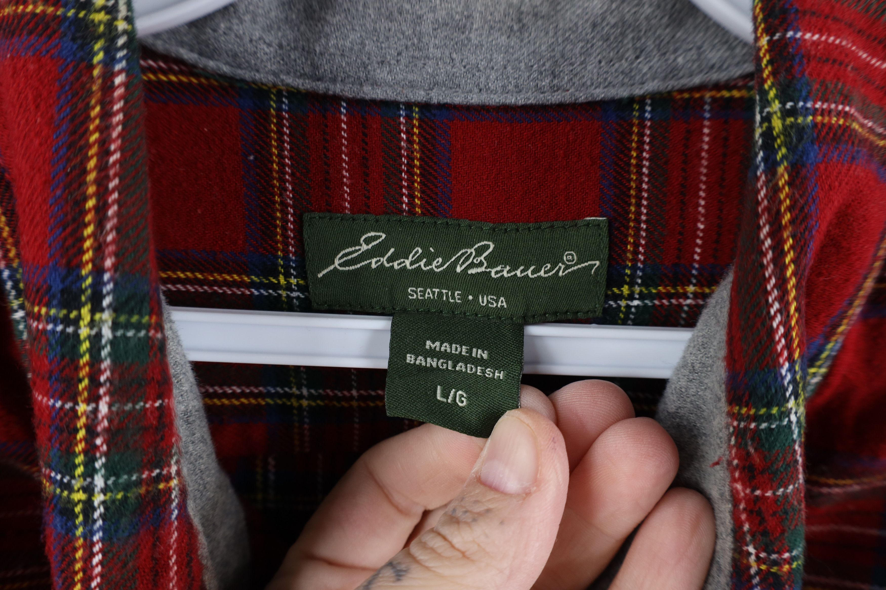 Eddie Bauer × Vintage Vintage Eddie Bauer Flannel Collared Button Down Shirt Plaid Size US L / EU 52-54 / 3 - 7 Thumbnail