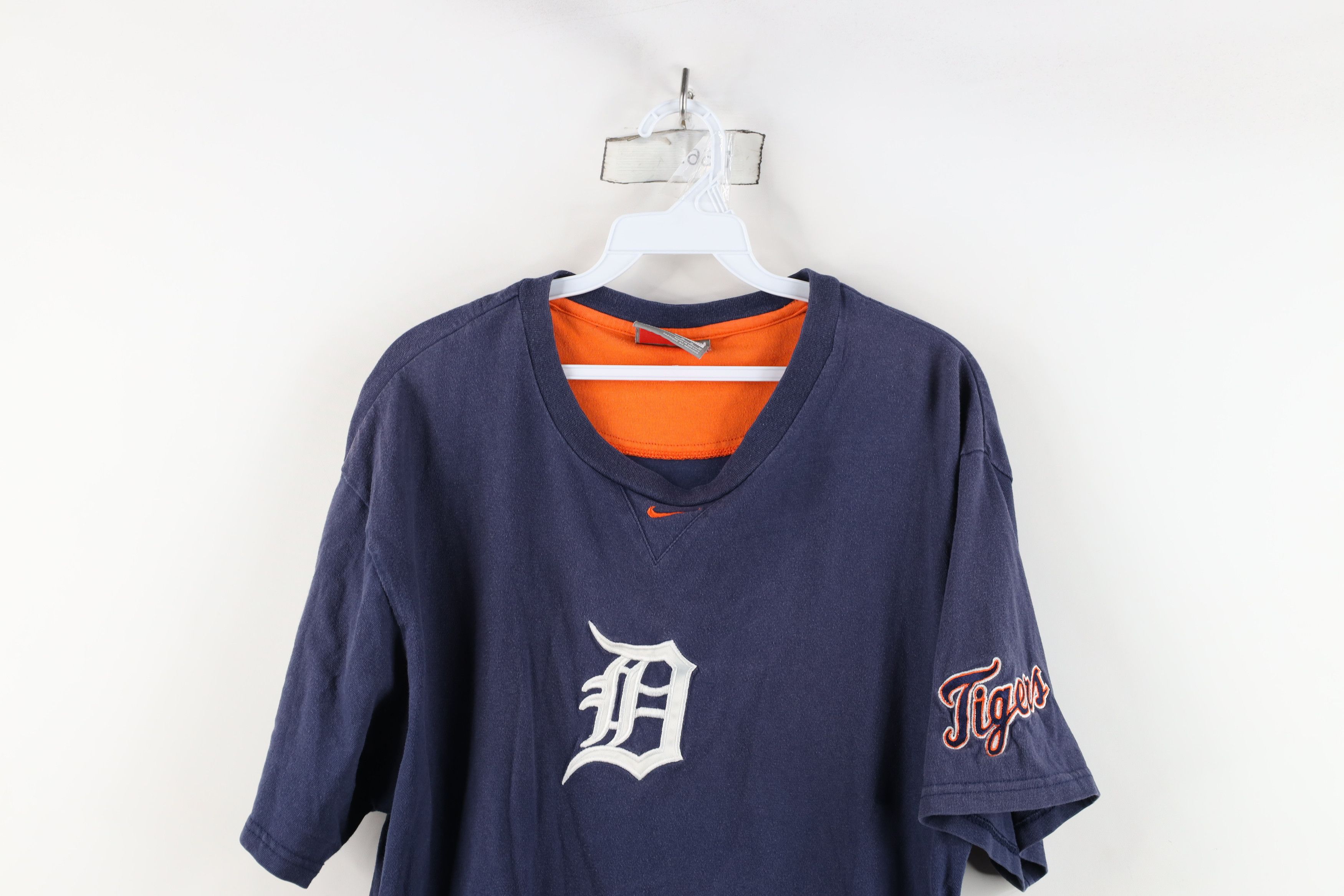 Nike × Vintage Vintage Nike Swoosh Detroit Tigers Baseball T-Shirt Blue Size US M / EU 48-50 / 2 - 2 Thumbnail