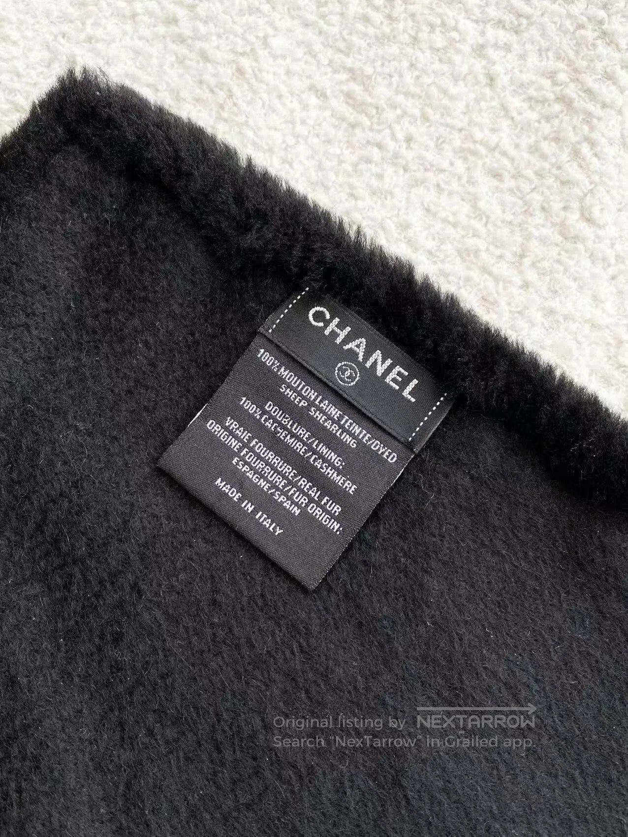 Chanel Chanel Black and white logo mink fur scarf| Size ONE SIZE - 5 Thumbnail