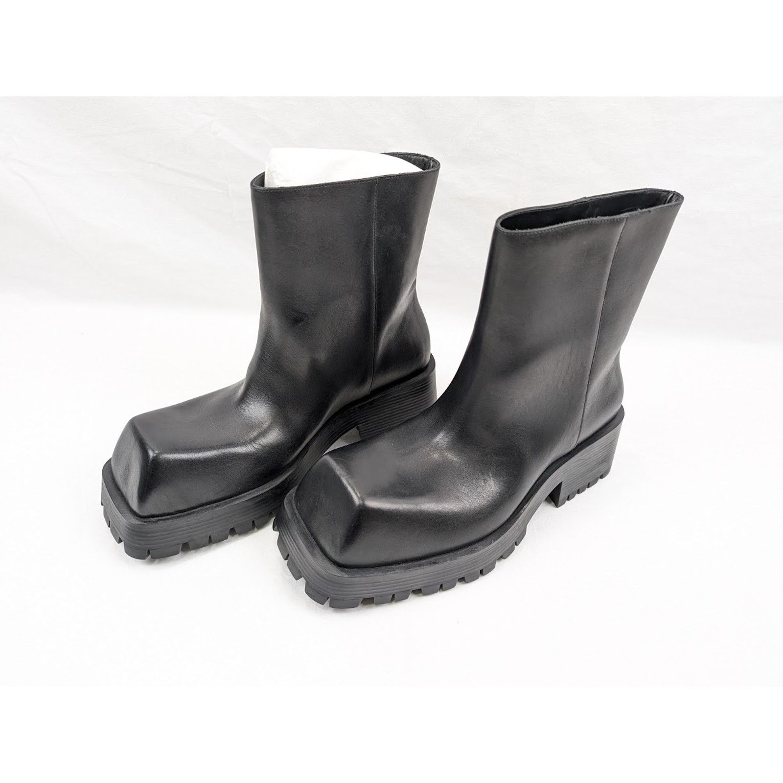 Balenciaga o1rshd1 Calfskin Trooper Bootie in Black Size US 10 / EU 43 - 14 Thumbnail