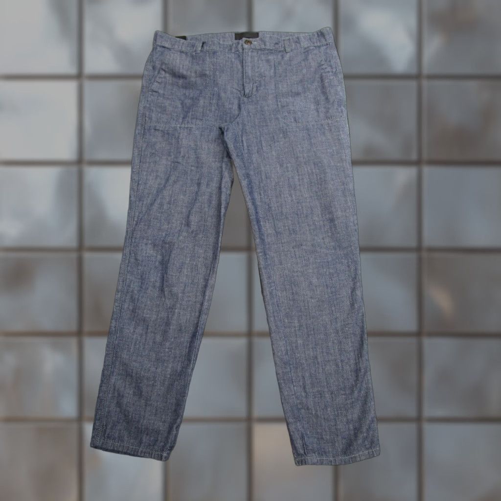 Vince Vince Pants Women 27 Blue Chambray Cotton Tapered Zip Fly Pockets Casual Chino Womens Size 27" / US 4 / IT 40 - 1 Thumbnail