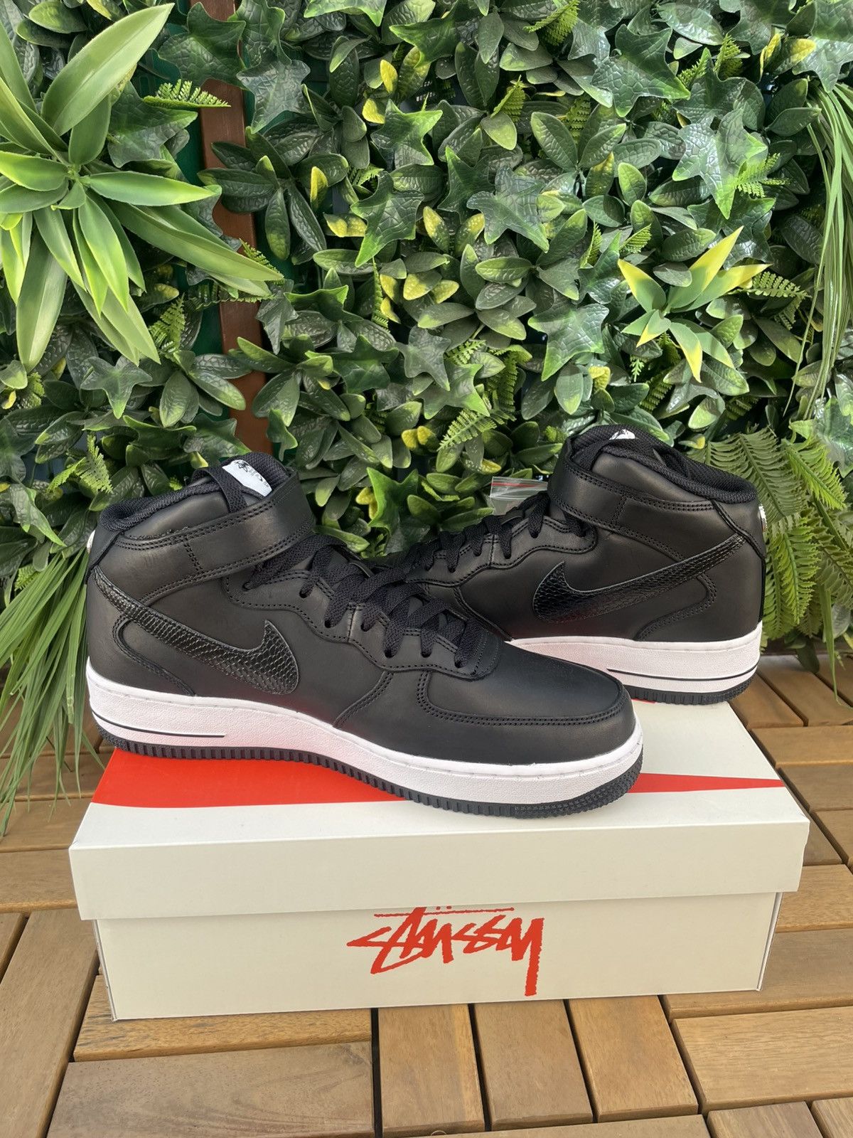 Nike × Stussy Nike x Stüssy Air Force 1 Mid "Black Snakeskin" Size US 9.5 / EU 42-43 - 3 Thumbnail