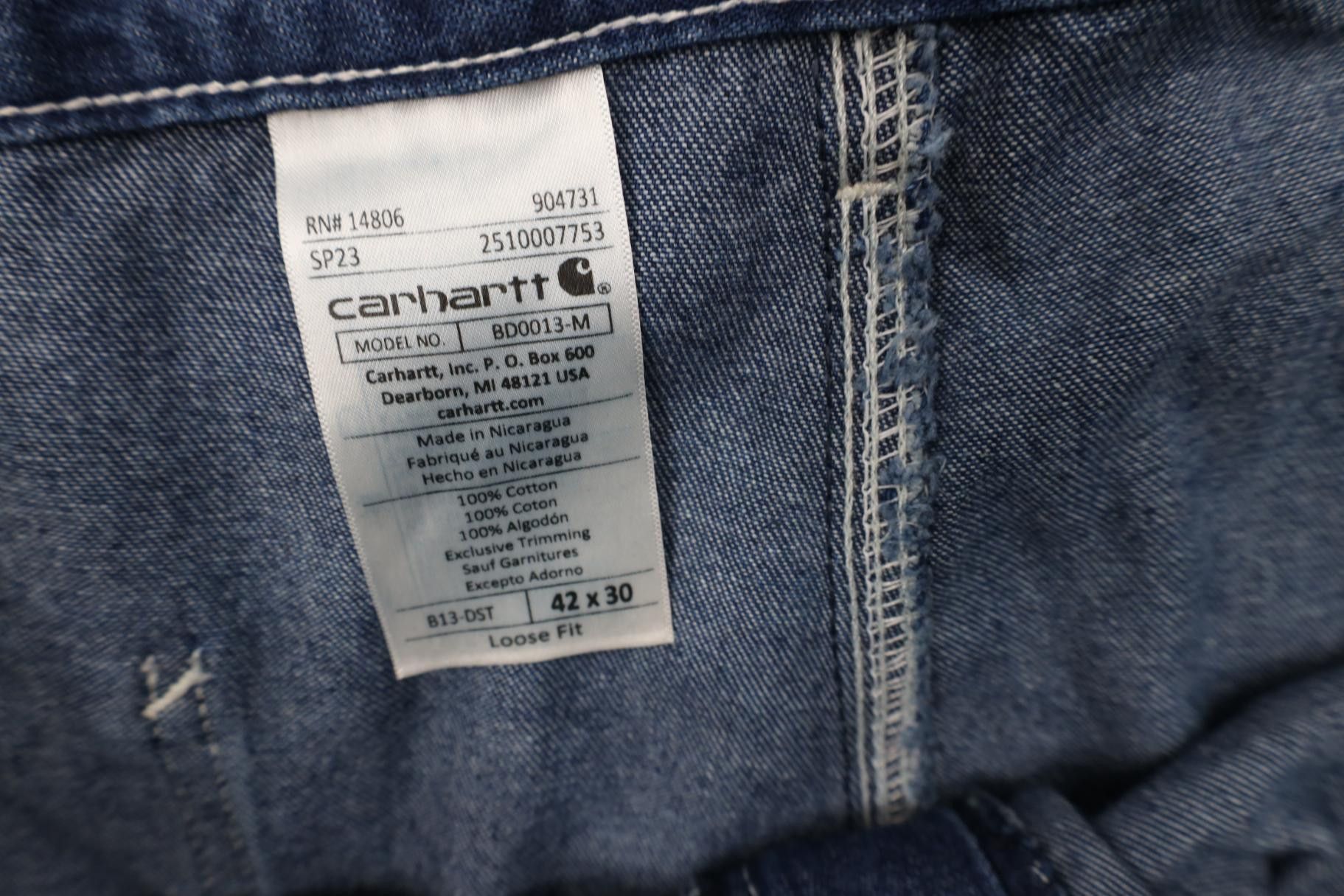 Carhartt Vintage Y2K Carhartt Loose Fit Wide Leg Dungaree Denim Jeans Size US 42 / EU 58 - 7 Thumbnail