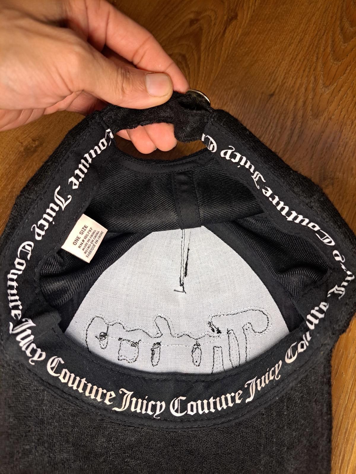 Juicy Couture Jeans Juicy Couture Rhinestones Black Adjustable Cap Hat Textured Size ONE SIZE - 2 Thumbnail
