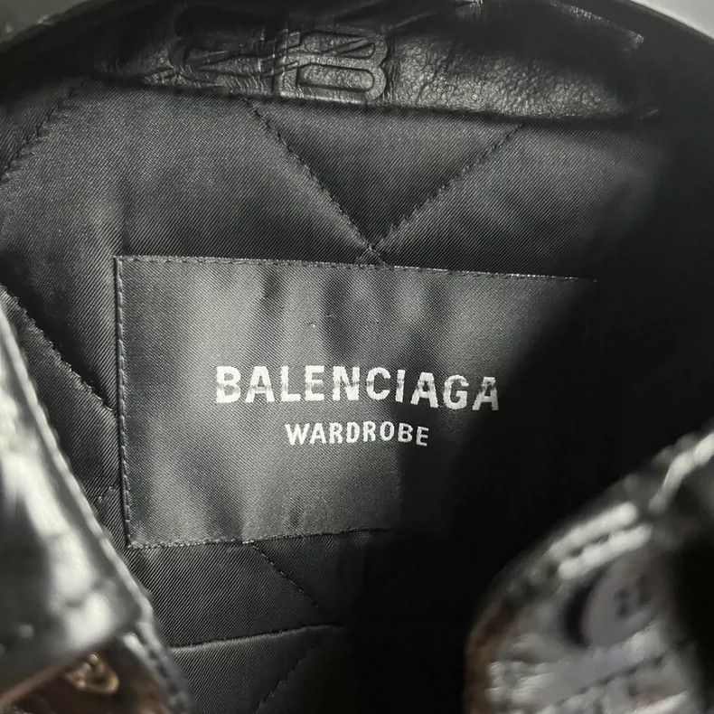 Balenciaga Balenciaga size 44 Black leather jacket with full logo Size US M / EU 48-50 / 2 - 4 Thumbnail