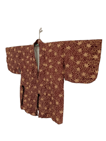 Komono Vintage Haori Kimono Leaf Motif Japanese Traditional Wear Size L / US 10 / IT 46 - 3 Thumbnail