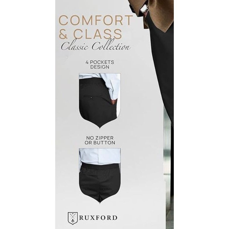 Other The Ruxford Classic Collection Mens Black Elastic Waist Trou Size ONE SIZE - 9 Thumbnail