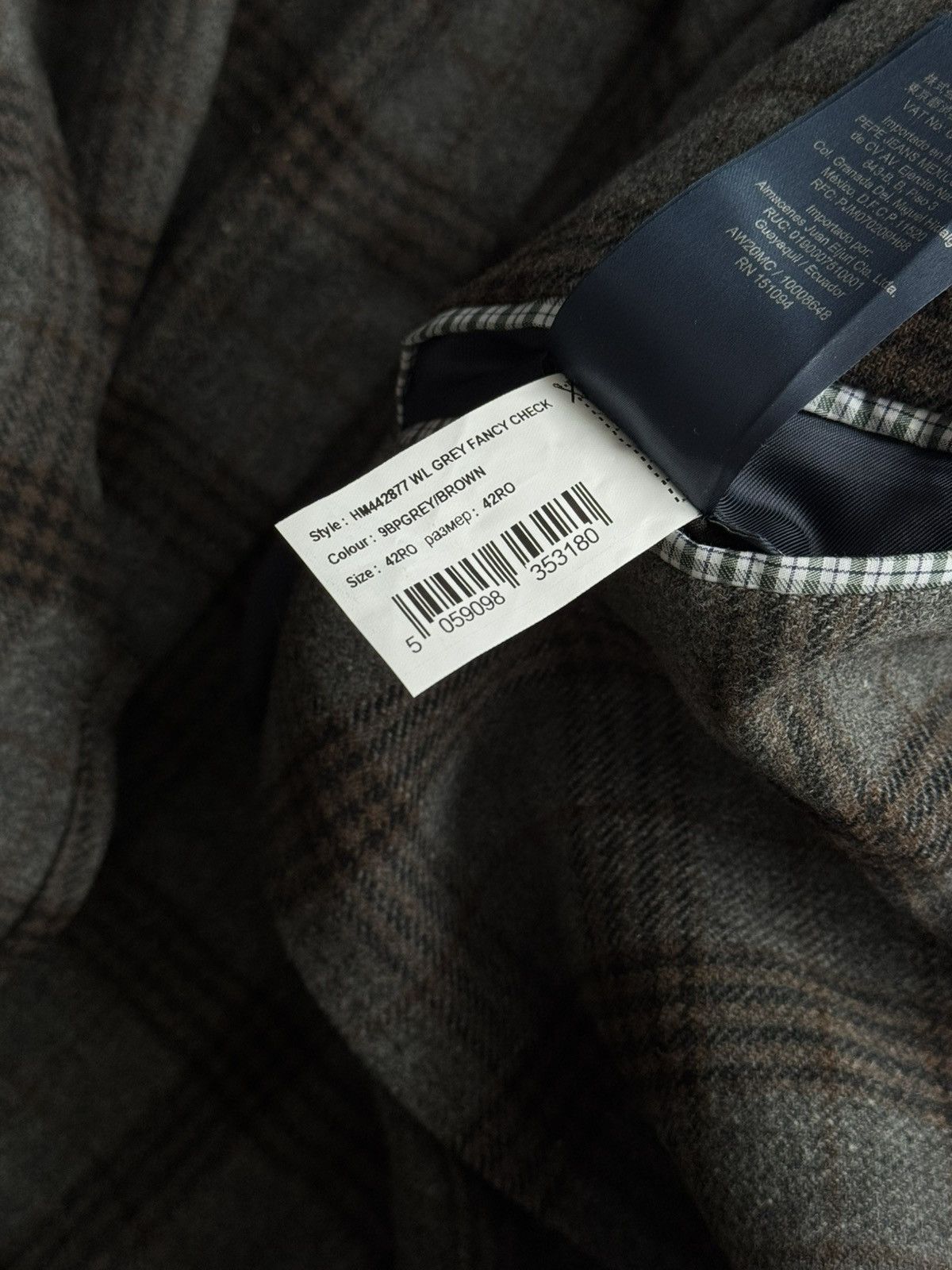 Hackett Hackett London Fancy Gray Check Wool Blazer Size 42R - 7 Thumbnail