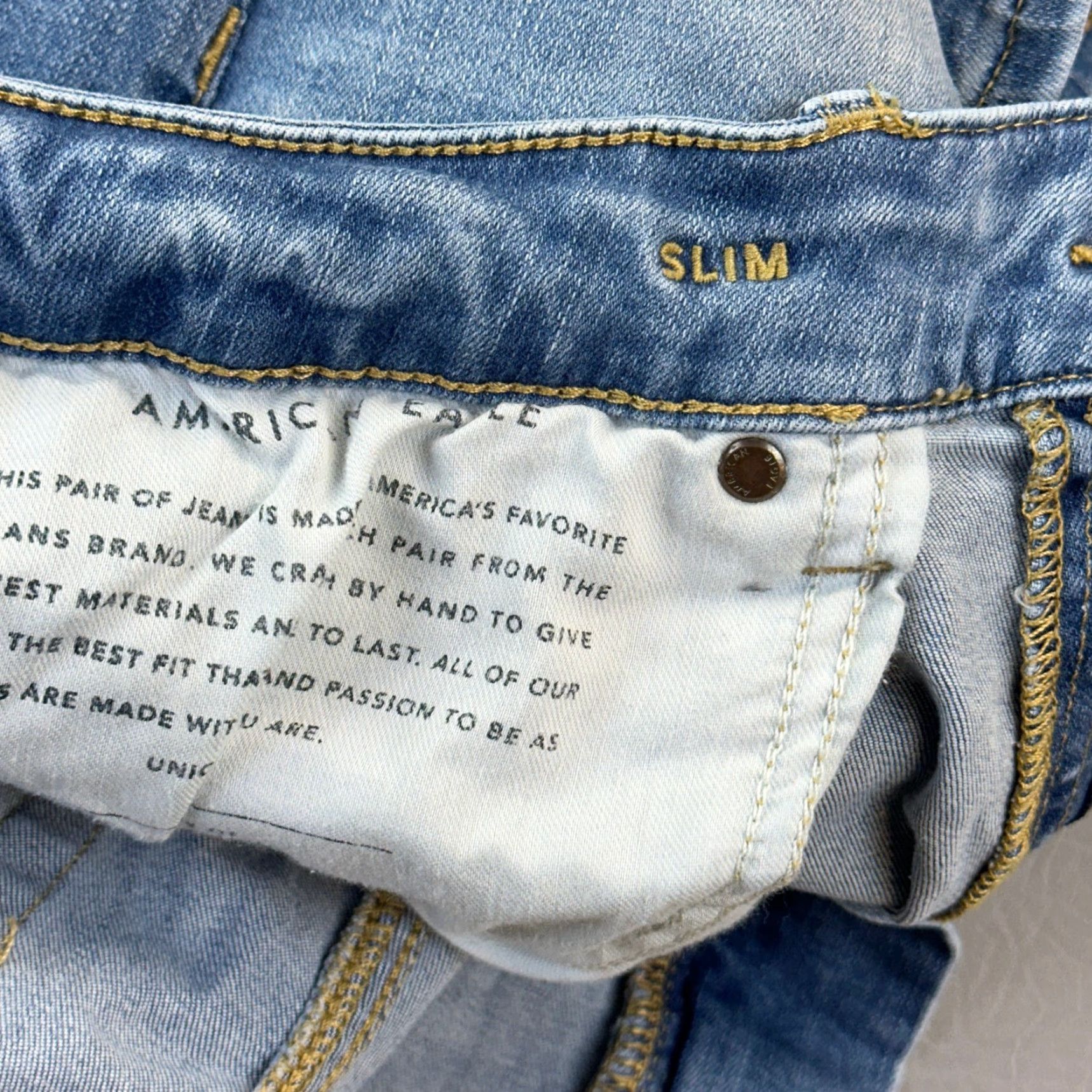 American Eagle Outfitters American Eagle Jeans Mens 31x31 Light Wash Denim Next Level Flex Slim Casual Size US 31 - 7 Thumbnail
