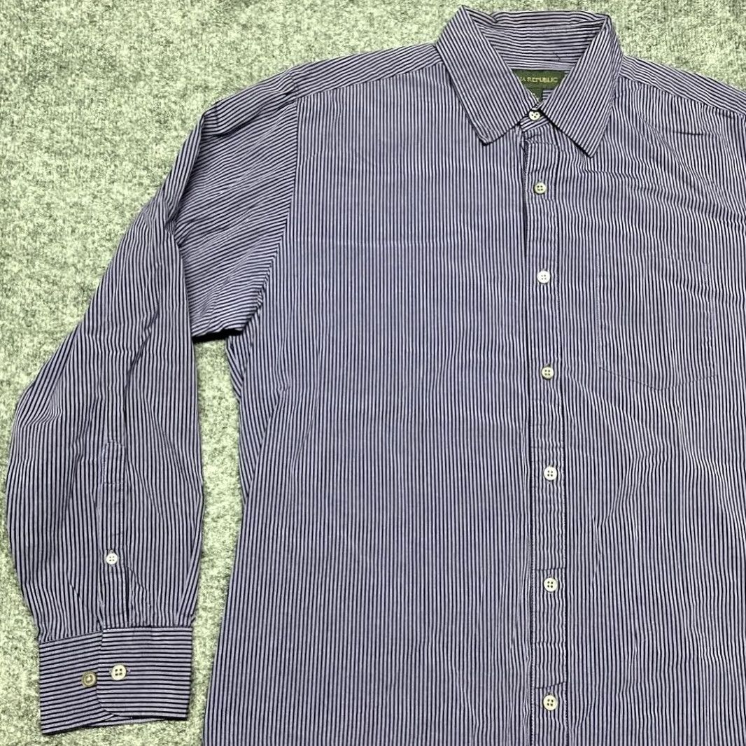 Banana Republic Banana Republic Shirt Mens L Multicolor Purple Striped Button Up Long Sleeve Size US L / EU 52-54 / 3 - 3 Thumbnail