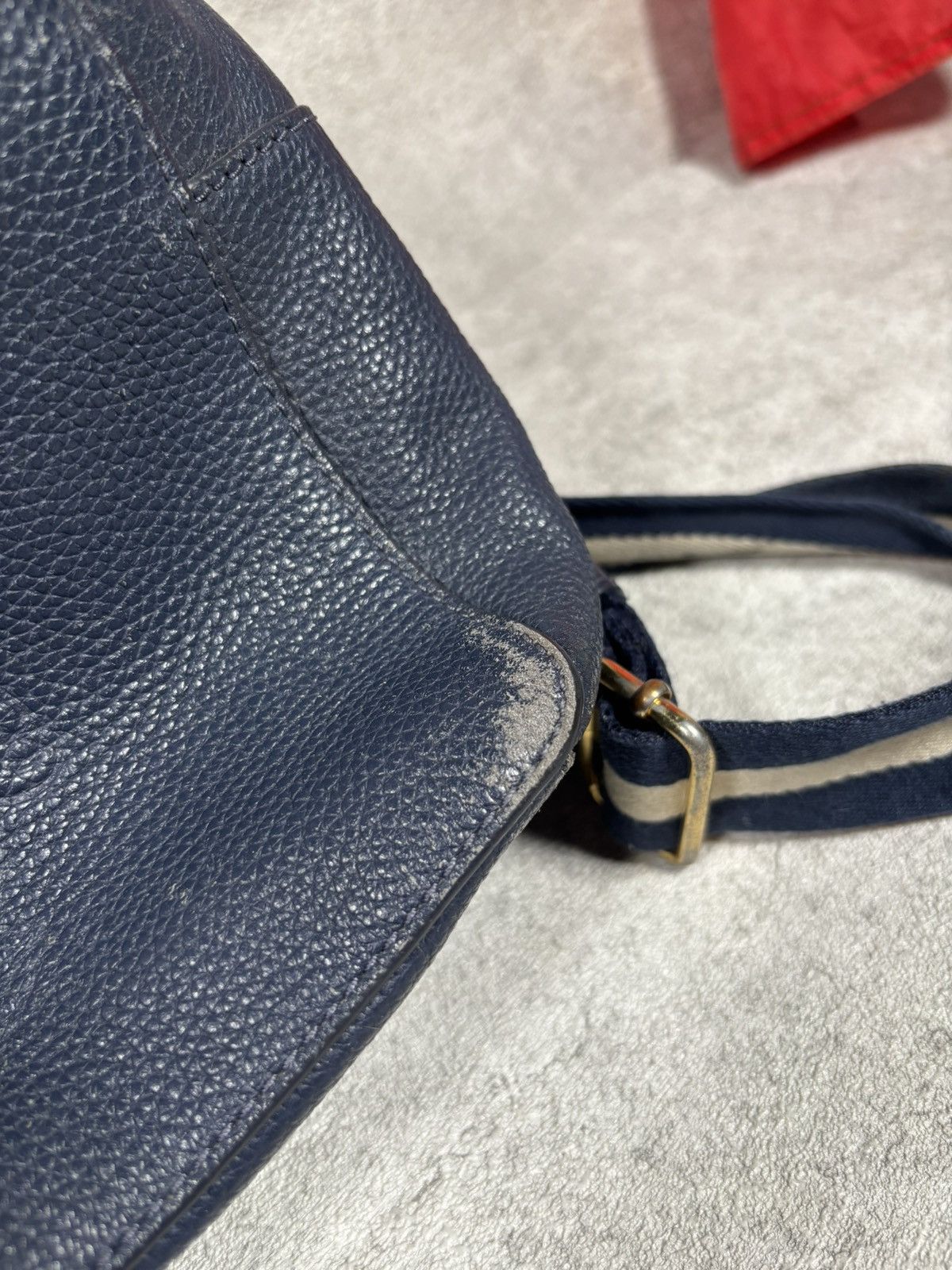 Lauren Ralph Lauren Lauren Ralph Lauren Pebbled Leather Navy Backpack Nautical Size ONE SIZE - 5 Thumbnail