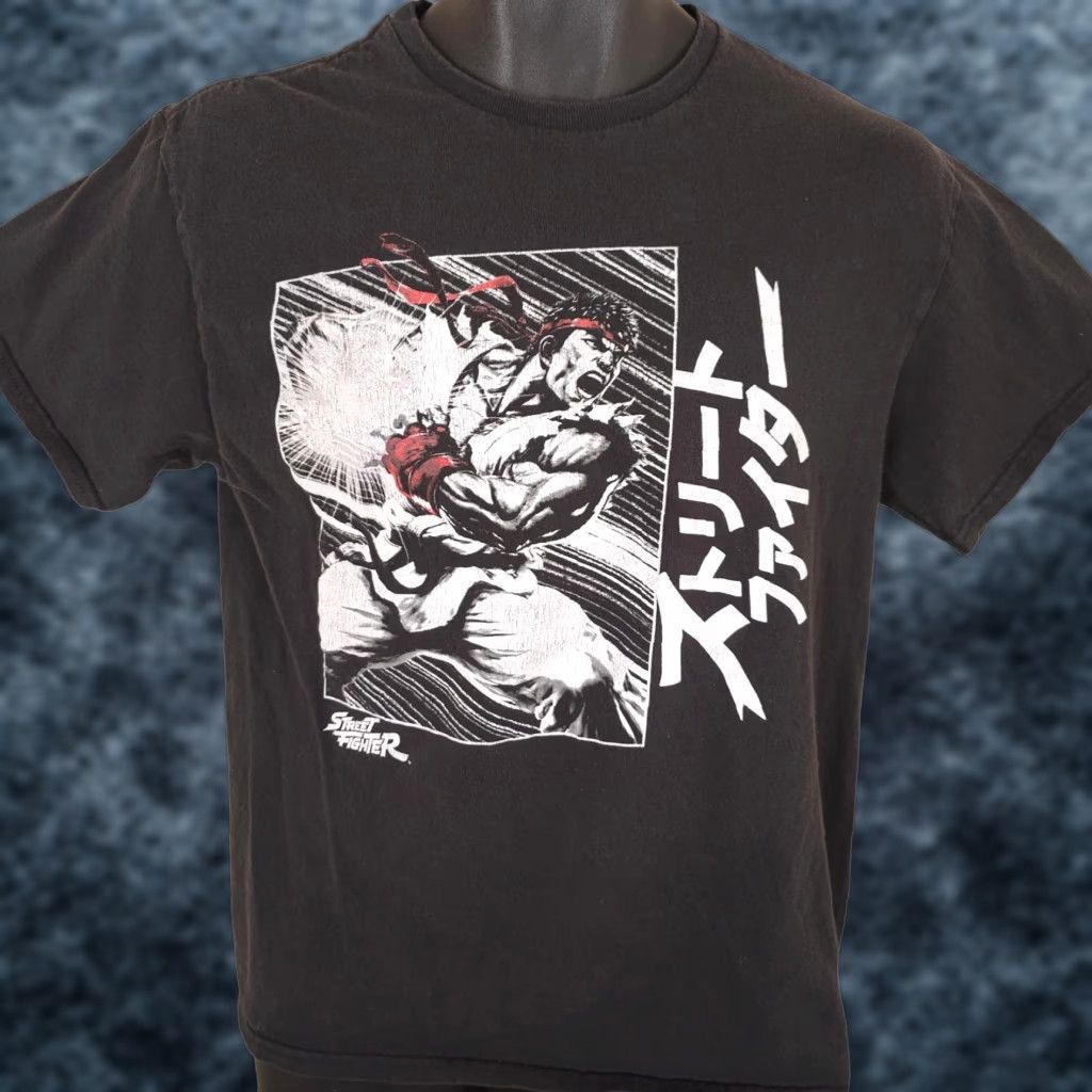 Vintage Ryu Street Fighter T Shirt Mens Size Medium Black Capcom Fighting Game Shirt Size US M / EU 48-50 / 2 - 1 Thumbnail