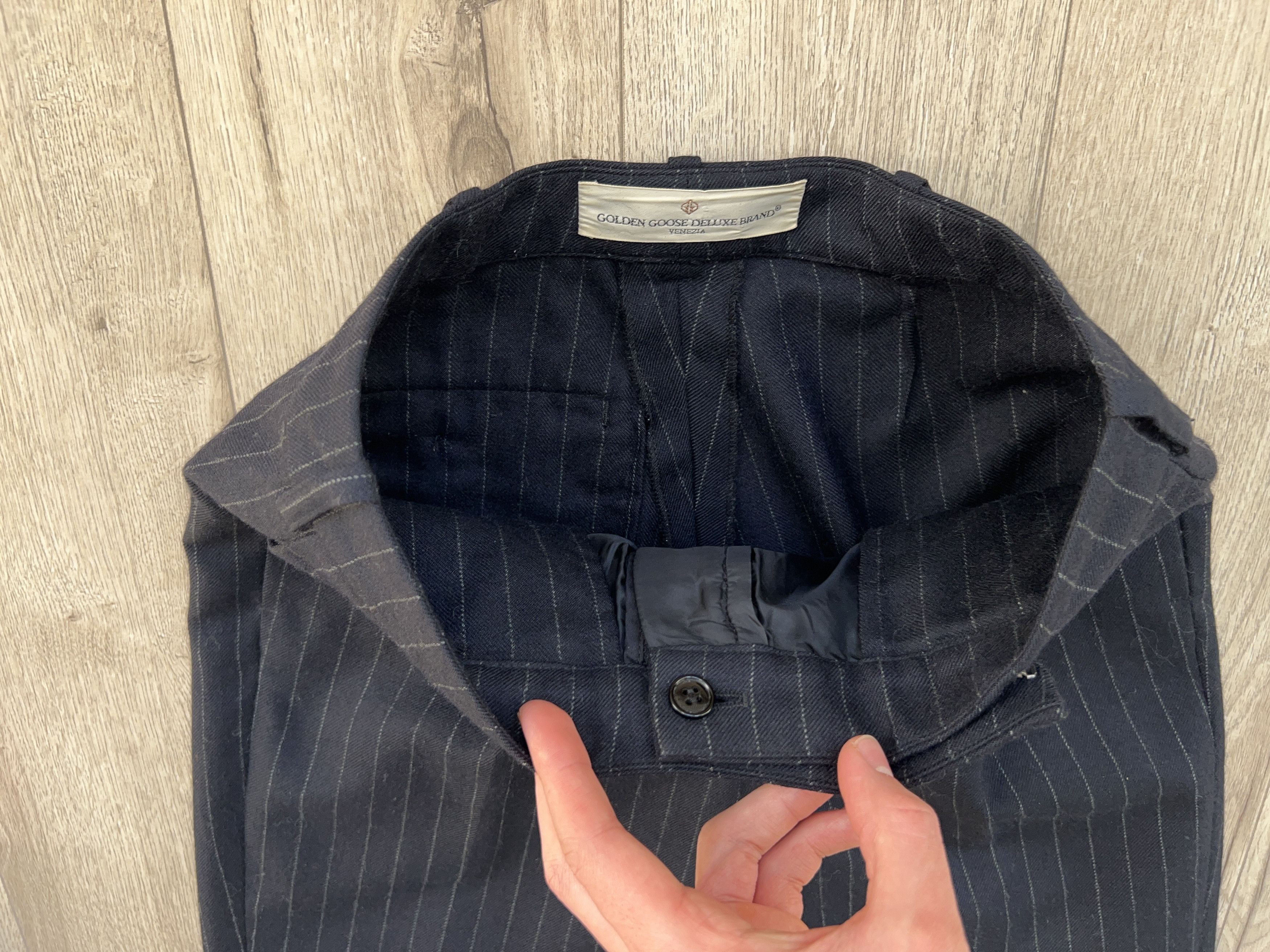 Designer × Golden Goose Womens Deluxe Brand Wool Striped Pants Trousers Size S Size 26" / US 2 / IT 38 - 4 Thumbnail