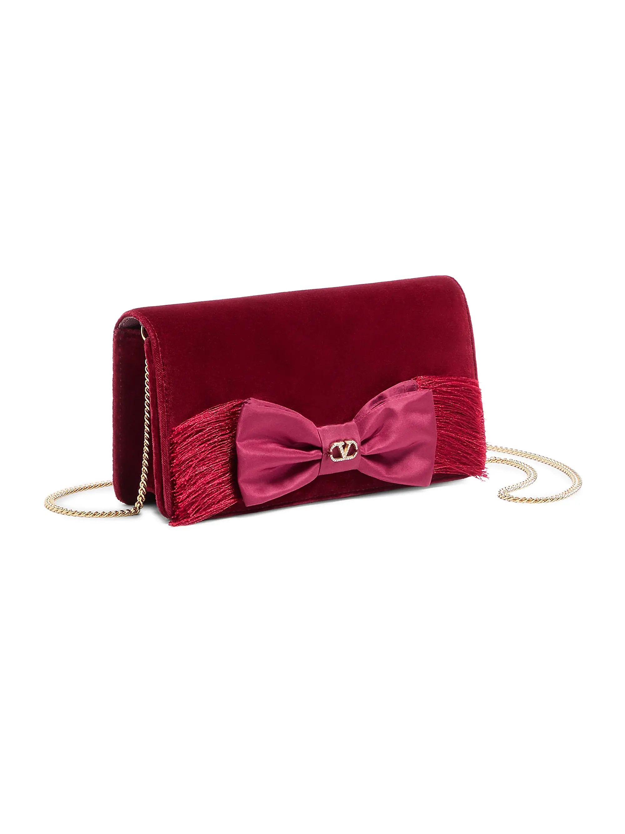 Valentino os11x0626 Size:OS / VLogo Signature Mini Velvet Shoulder Bag Size ONE SIZE - 5 Thumbnail
