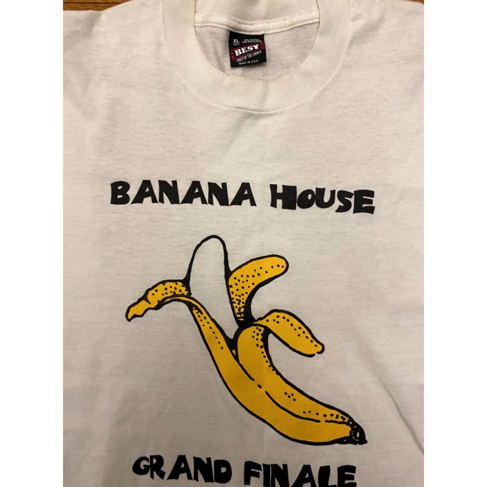 Vintage VINTAGE Purdue Boilermakers Banana House T-Shirt XL Cream Artex 1970s Short Sleeve Graphic Tee Unisex Mens Size US XL / EU 56 / 4 - 3 Thumbnail