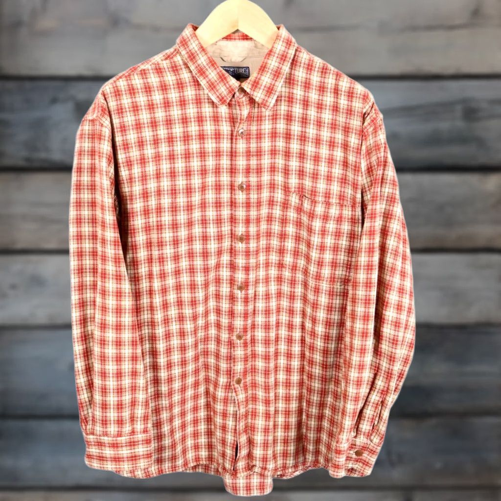 Vintage VINTAGE Structure Shirt Men's XL Plaid Red Oversized Relaxed Fit Flannel 90s Grunge Hipster Retro Casual Workwear Button-Up Size US XL / EU 56 / 4 - 1 Thumbnail