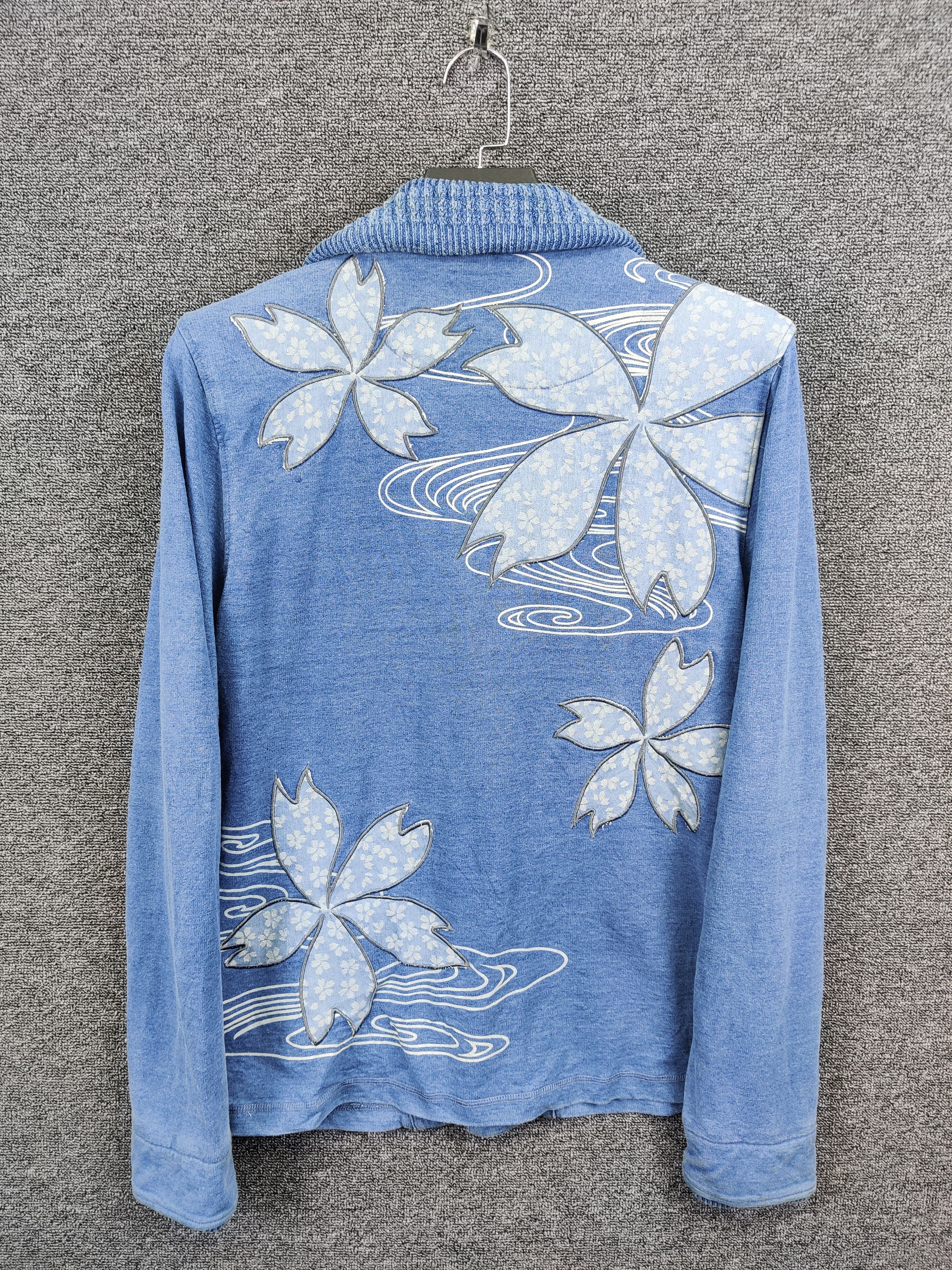 Japanese Brand Oriental Brand Nishiki Cherry Blossom Denim Button Jacket Size US M / EU 48-50 / 2 - 6 Thumbnail