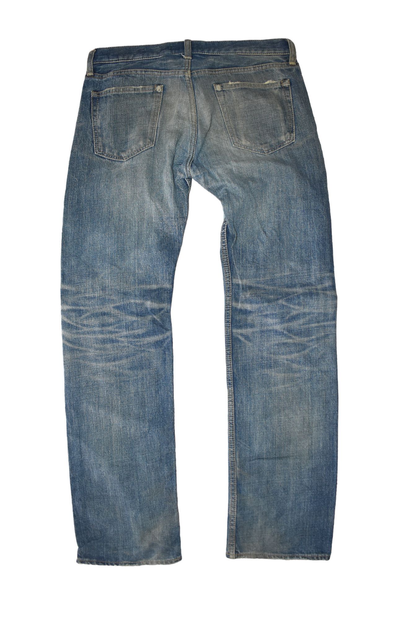 If Six Was Nine × Japanese Brand × Jean WIDE LEG 🔥 Domingo DMG Distress Blue Wash Jeans W30 Size US 30 / EU 46 - 3 Thumbnail