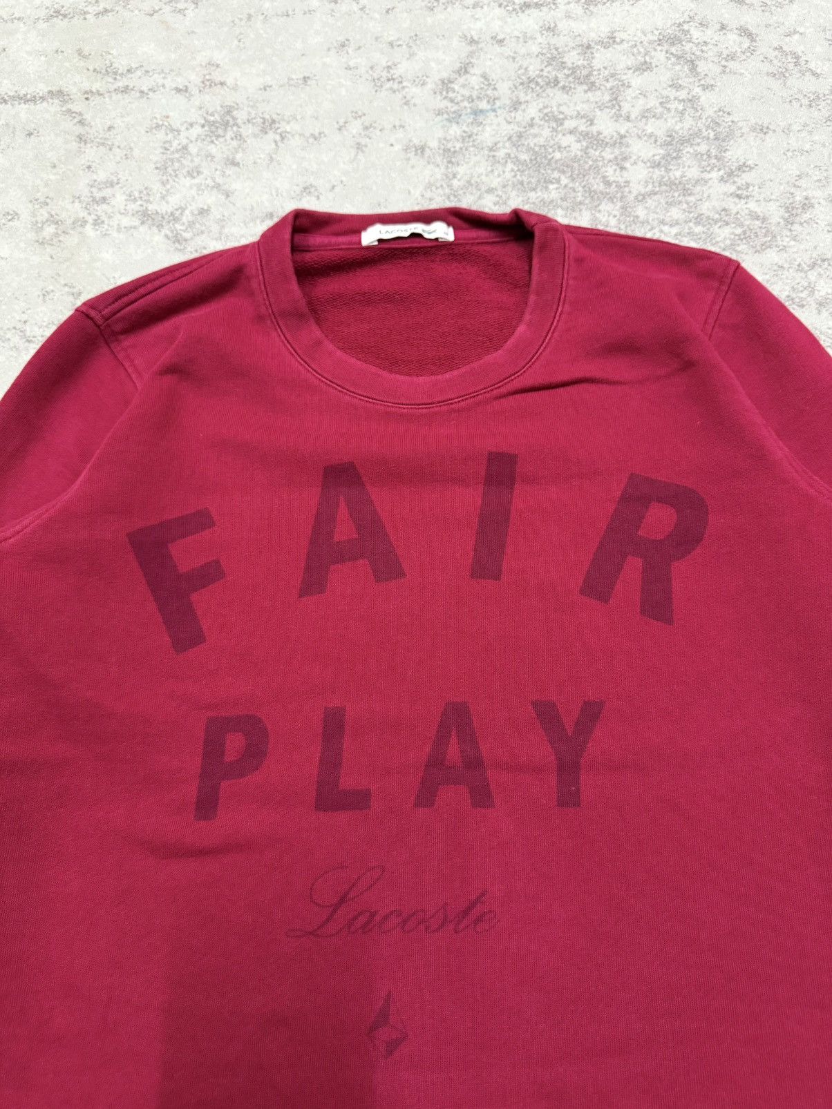 Lacoste Lacoste Spellout Maroon Sweatshirt Size US S / EU 44-46 / 1 - 4 Thumbnail