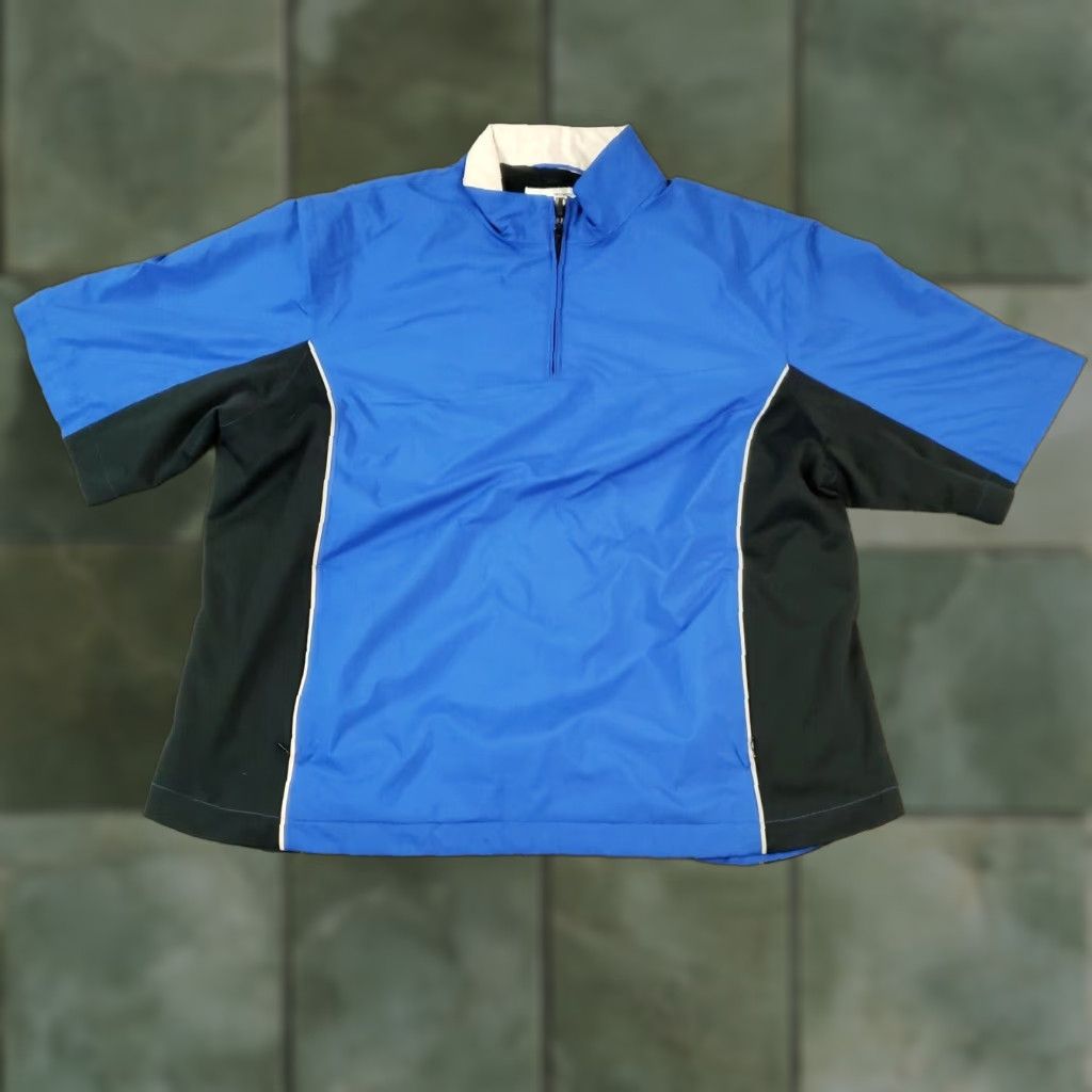 Footjoy Golf Dryjoy Footjoy Jacket Womens XL Extra Large Blue 1/4 Zip Short Sleeve Size 40" / US 18 - 1 Thumbnail