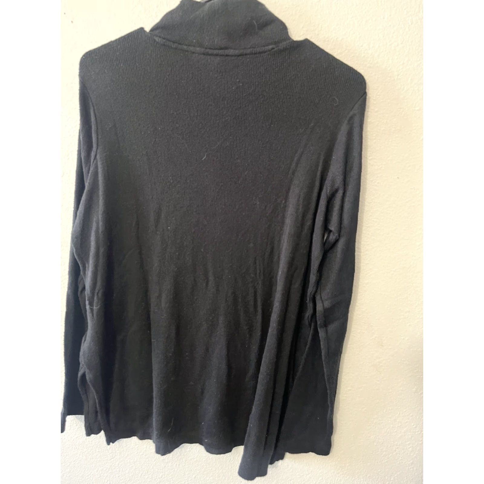 Banana Republic Banana Republic Sweater Women Med Black Knit Long Sleeve Mock Neck Slit Pullover Size M / US 6-8 / IT 42-44 - 2 Thumbnail