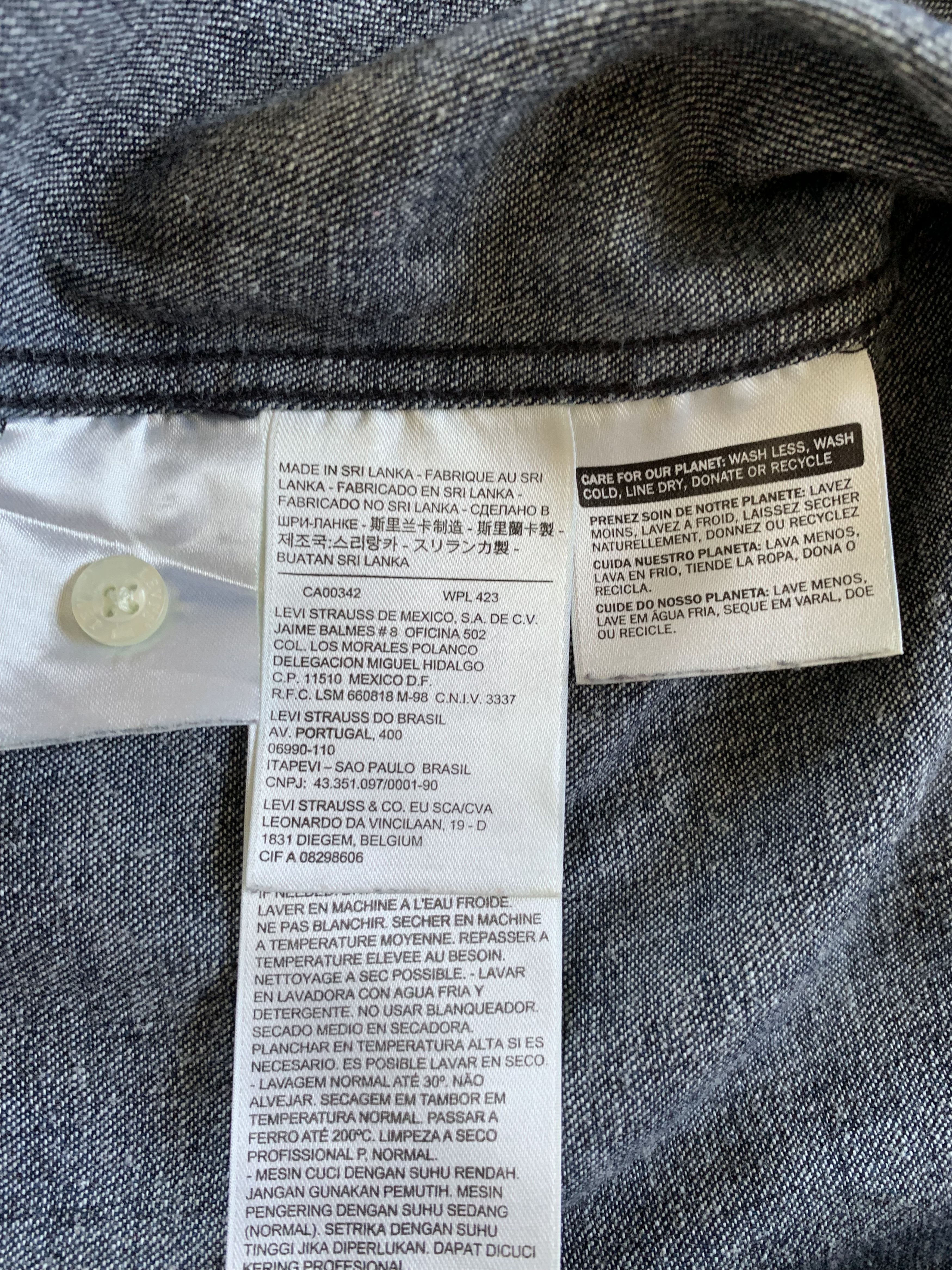 Levi's × Levi's Vintage Clothing × Vintage Levis Mens Denim Button Up Blue Jeans Shirt Size US M / EU 48-50 / 2 - 8 Thumbnail