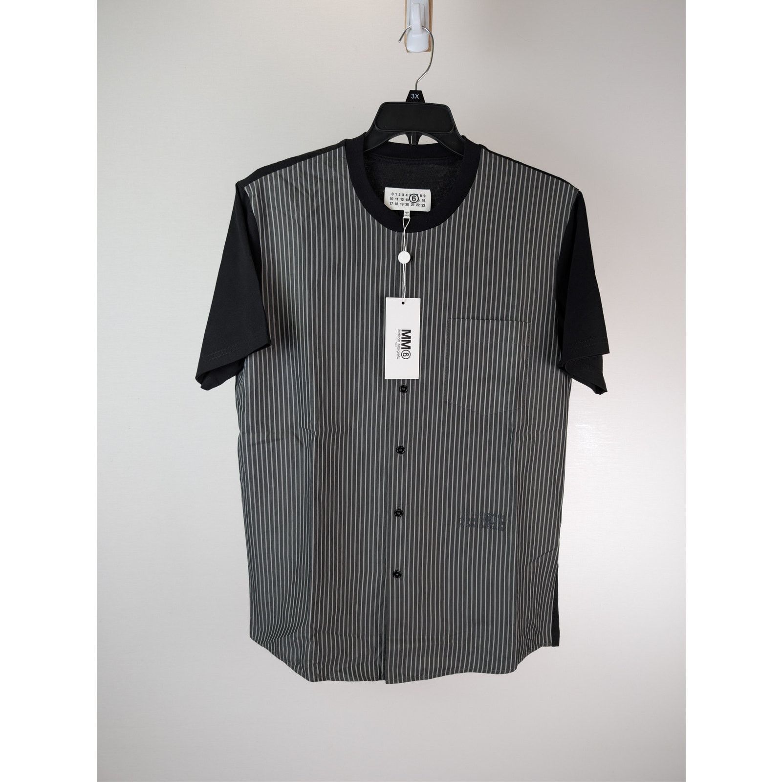 Maison Margiela o1rshd1 striped button-up t-shirt in Black Size US M / EU 48-50 / 2 - 9 Thumbnail