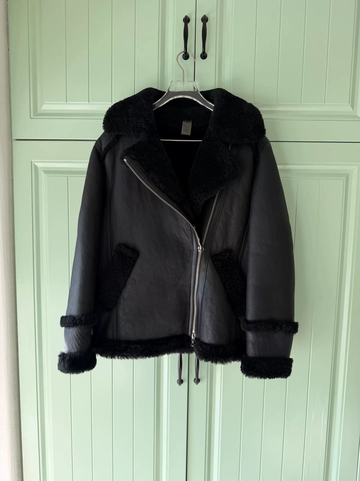 Coach COACH Black Shearling Pilot Jacket Size S / US 4 / IT 40 - 1 Thumbnail