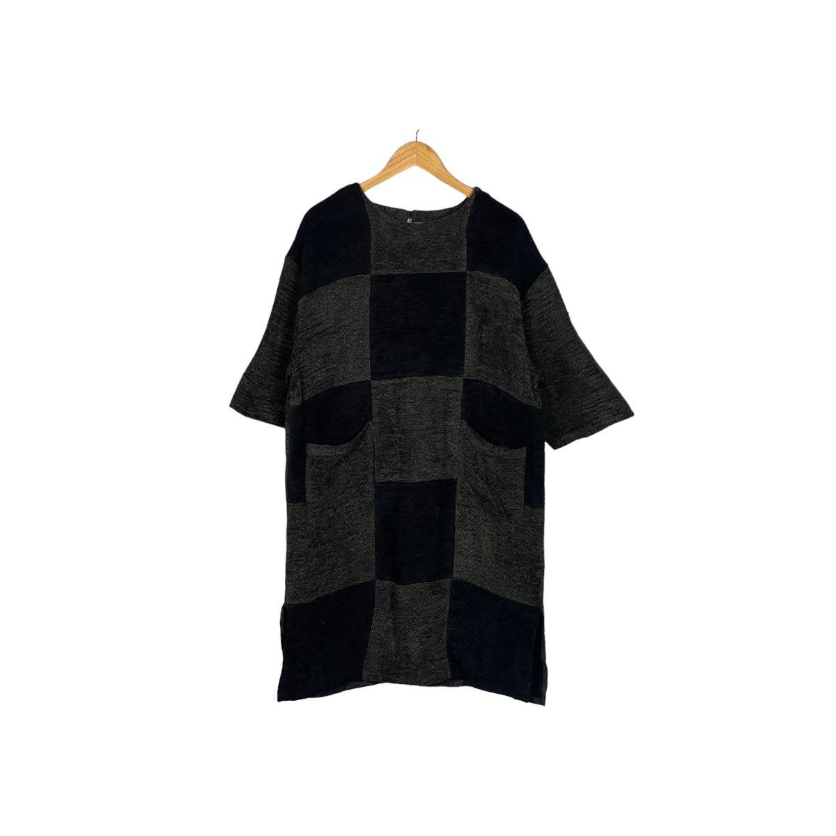 image of Designer Vivne Sa Vie Patchwork Designated Long Cardi in Black, Women's (Size Medium)
