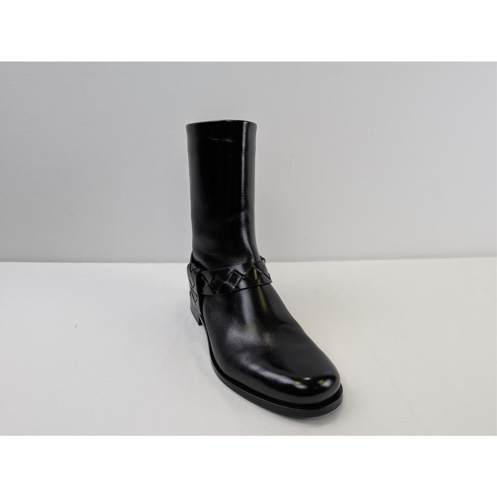 Bottega Veneta o1rshd1 Intrecciato-Woven Harness-Style Ankle Strap Hi Boots Size US 12 / EU 45 - 3 Thumbnail