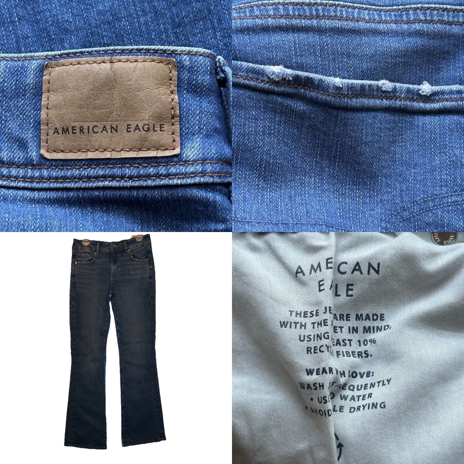 American Eagle Outfitters American Eagle Outfitters Kick Boot Jeans Women 8 Regular 30x32 Stretch Blue Coin Pockets Zipper Modern Size 30" / US 8 / IT 44 - 8 Thumbnail