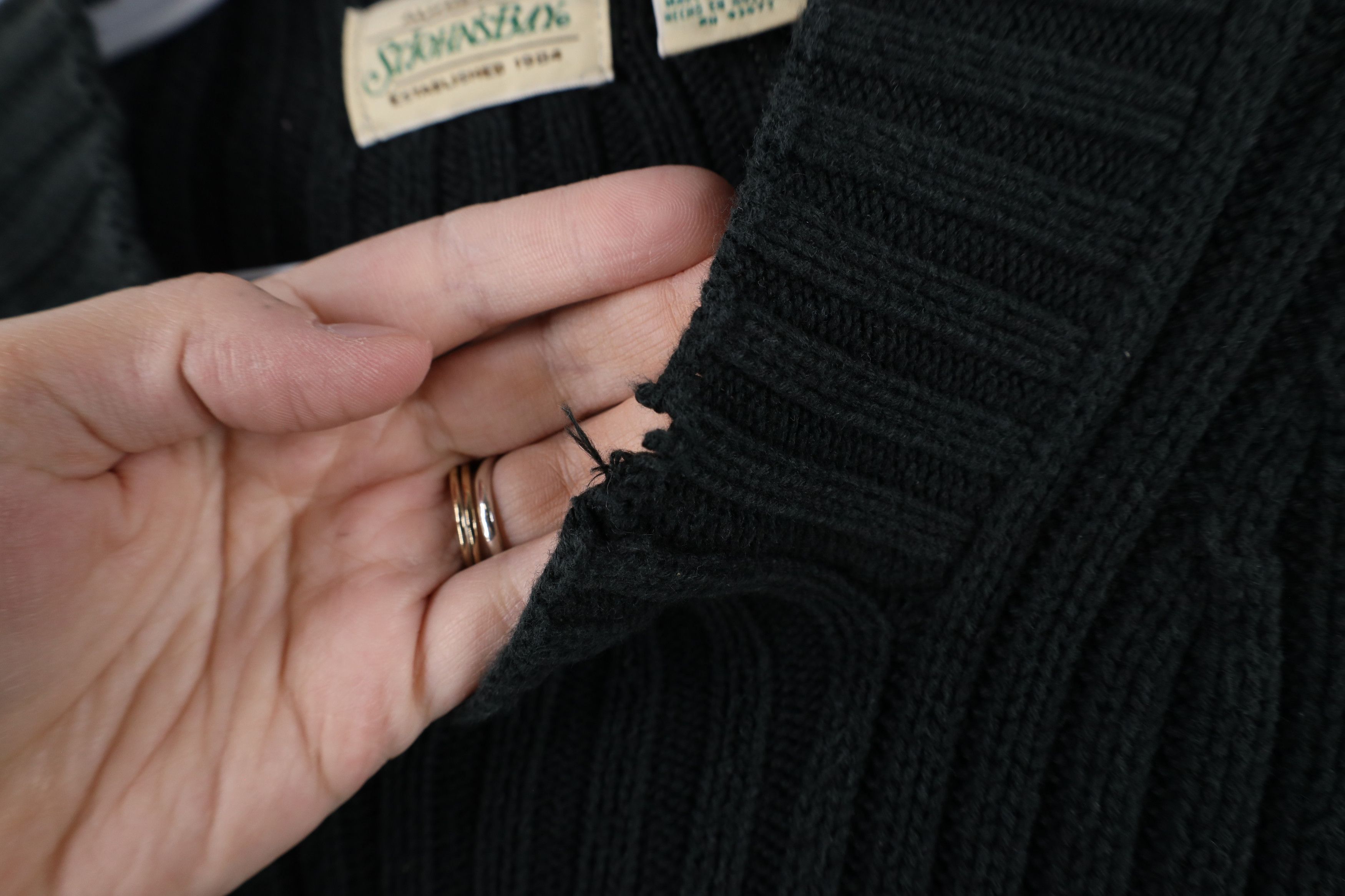 Vintage Vintage 90s Streetwear Chunky Ribbed Knit Sweater Black Size US L / EU 52-54 / 3 - 6 Thumbnail