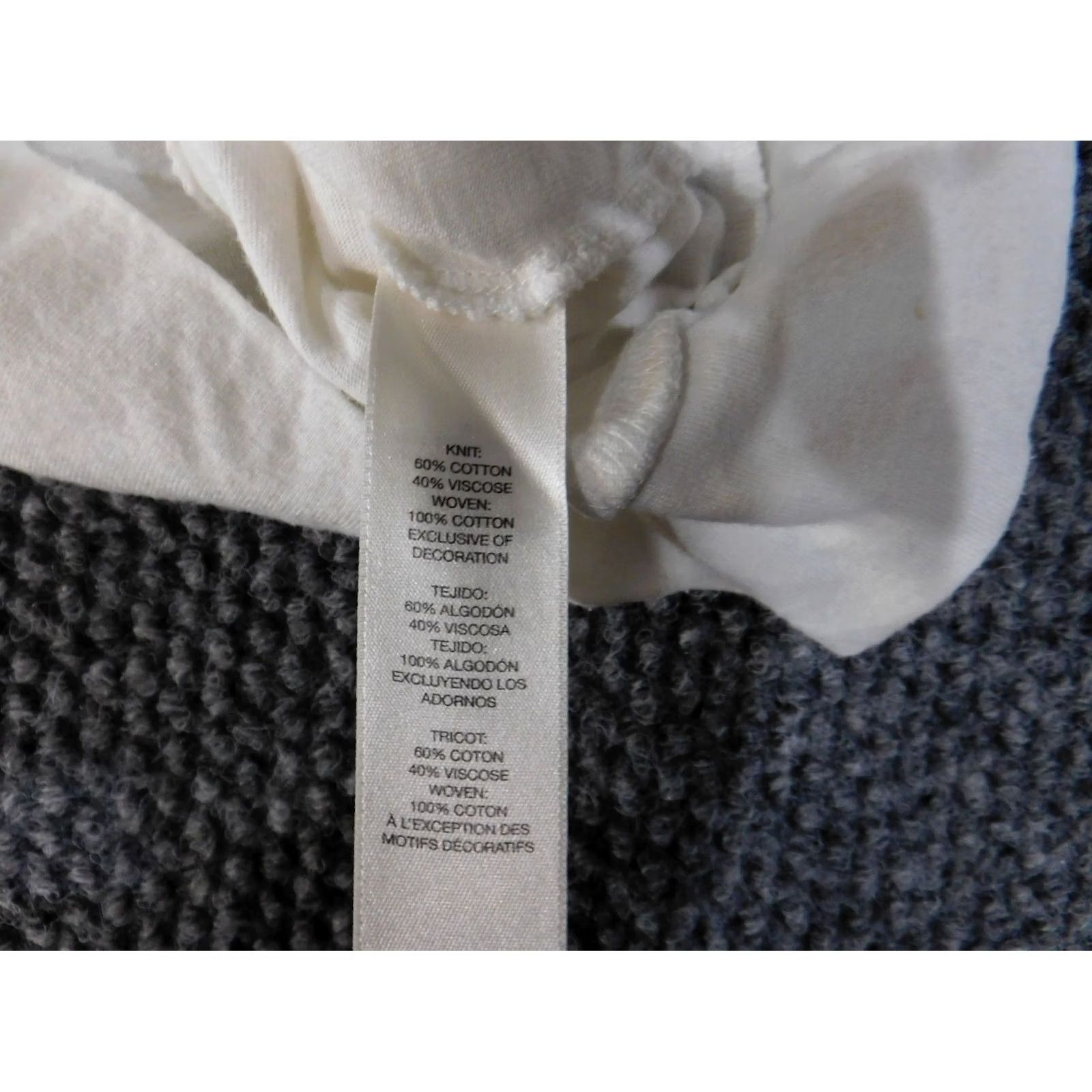 Vintage Chicos Blouse Womens 2 White Textured Knit Casual Pullover Short Sleeve Cotton Viscose Regular Non-Iron Machine Washable Solid Round Neck Vintage No Size XS / US 0-2 / IT 36-38 - 7 Thumbnail