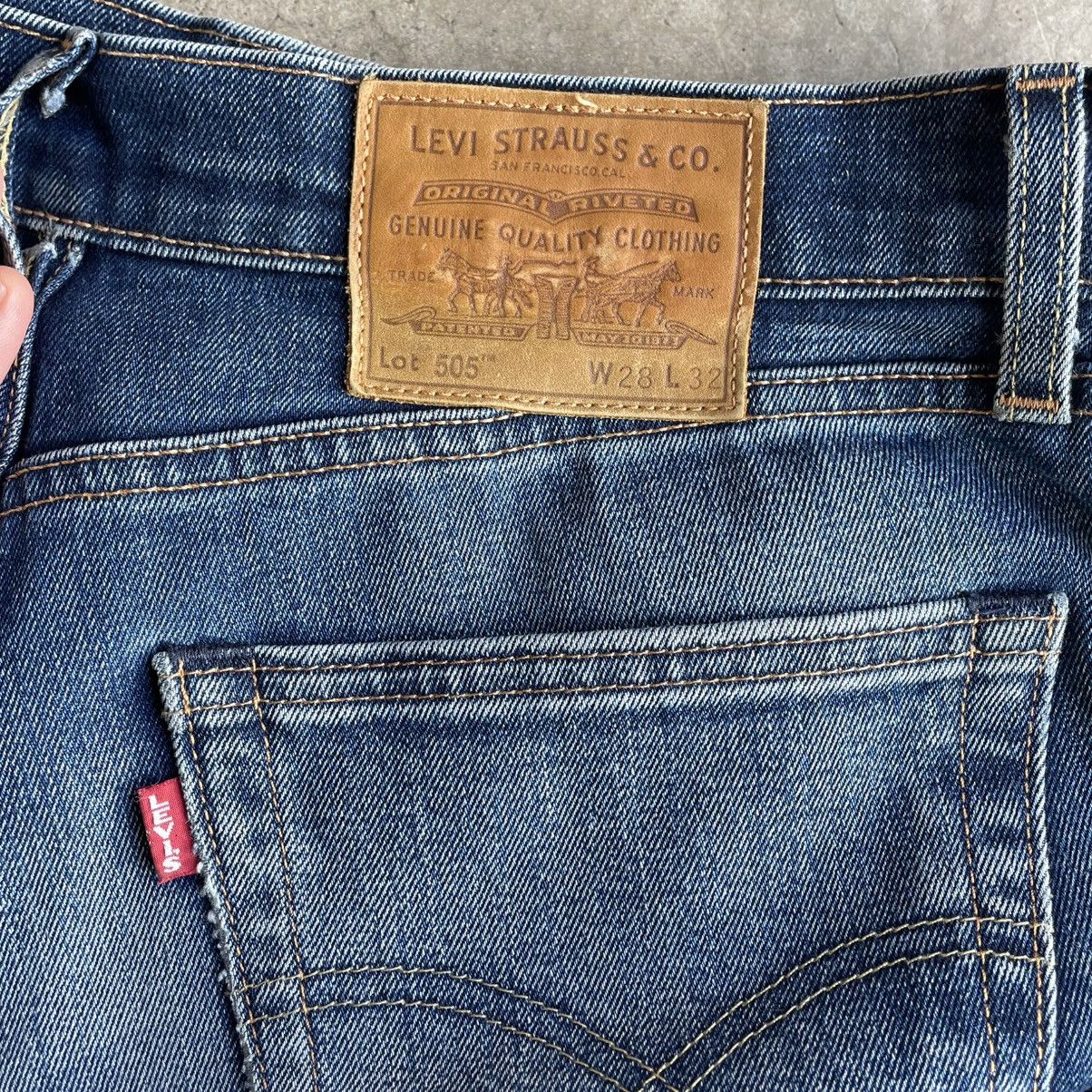 Levi's Vintage Clothing 🔥Vintage Levis 505 Big E Stoned Washed Ripped Denim Jeans Size US 29 - 14 Thumbnail