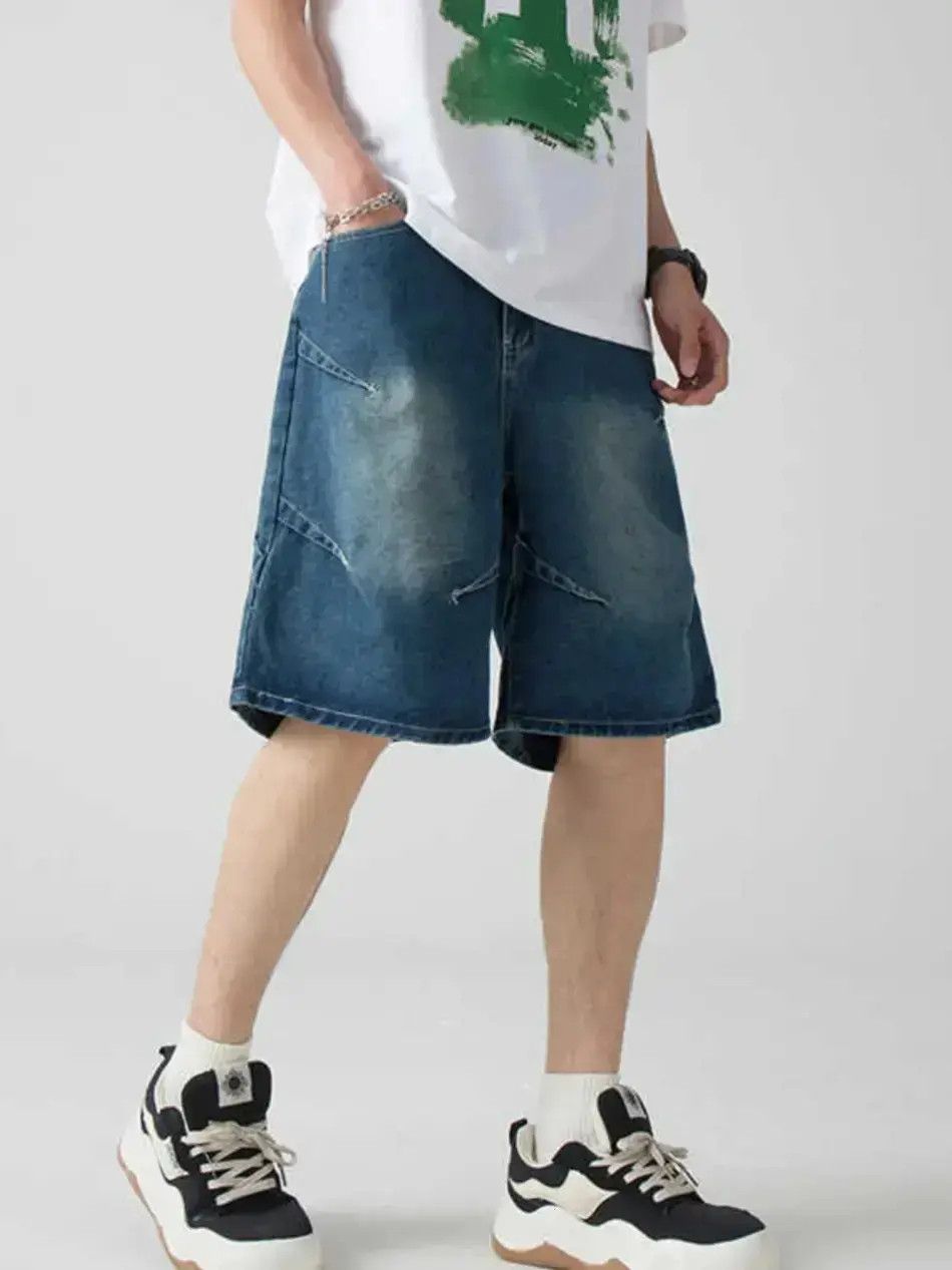 Japanese Brand Loose washed gradient denim shorts Size US 30 / EU 46 - 1 Thumbnail