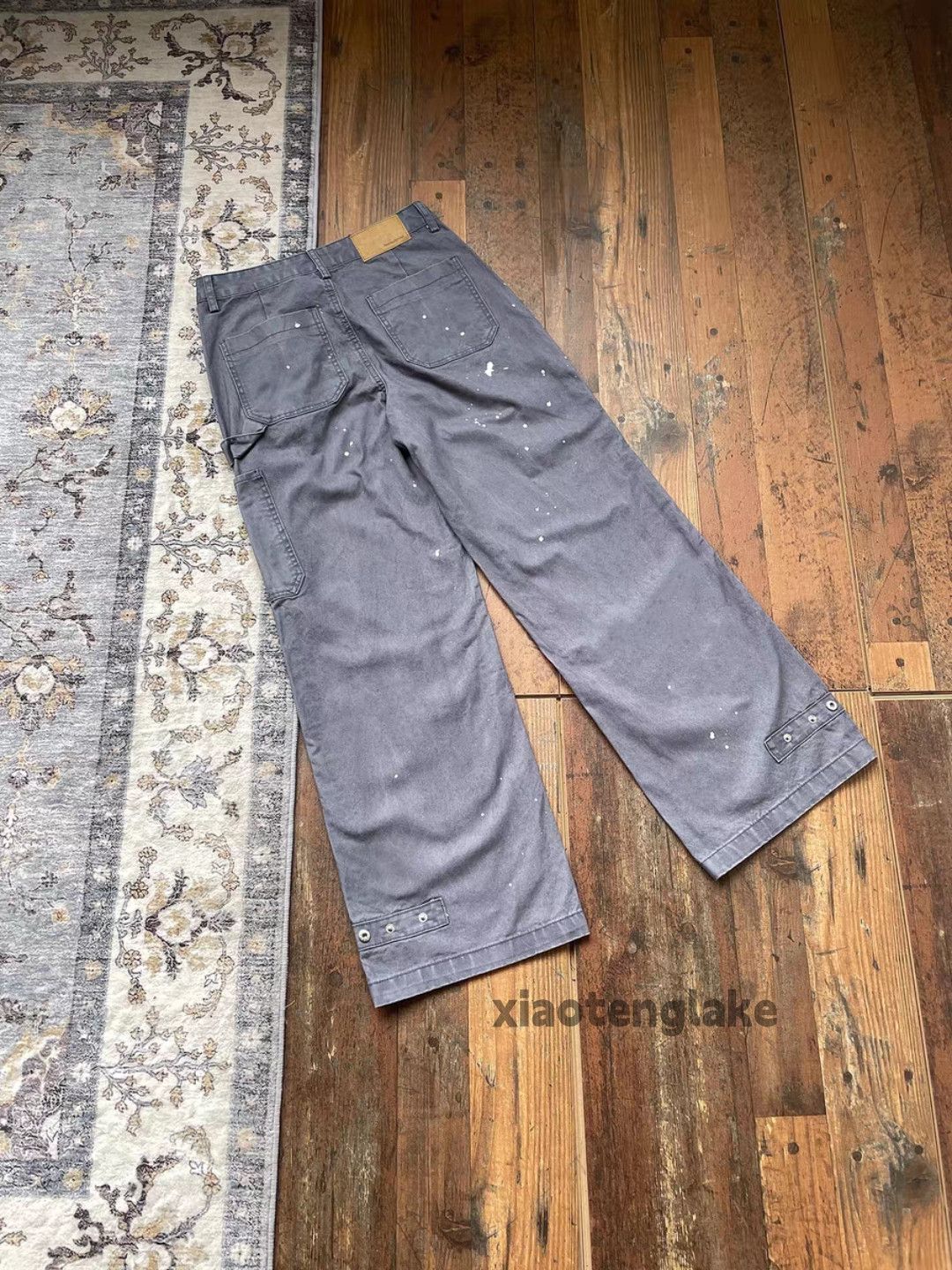 xtl washed faded loose baggy loose hiphop paint pants