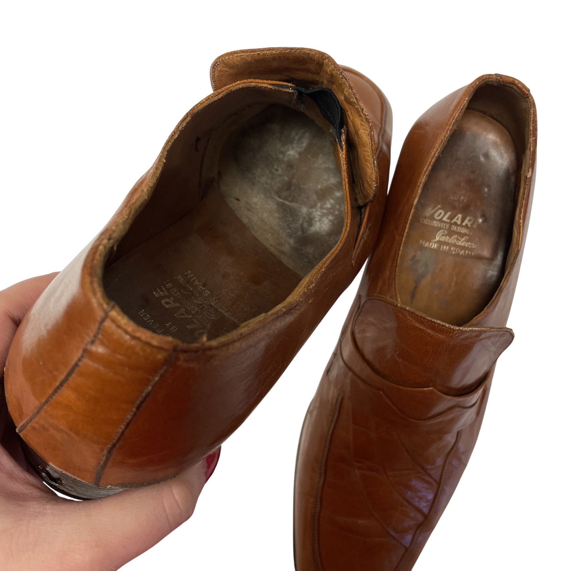 Other Vtg Volare Carlo Leoni Cognac Leather MoD LoGo Swanky Shoes Size US 10 / EU 43 - 18 Thumbnail