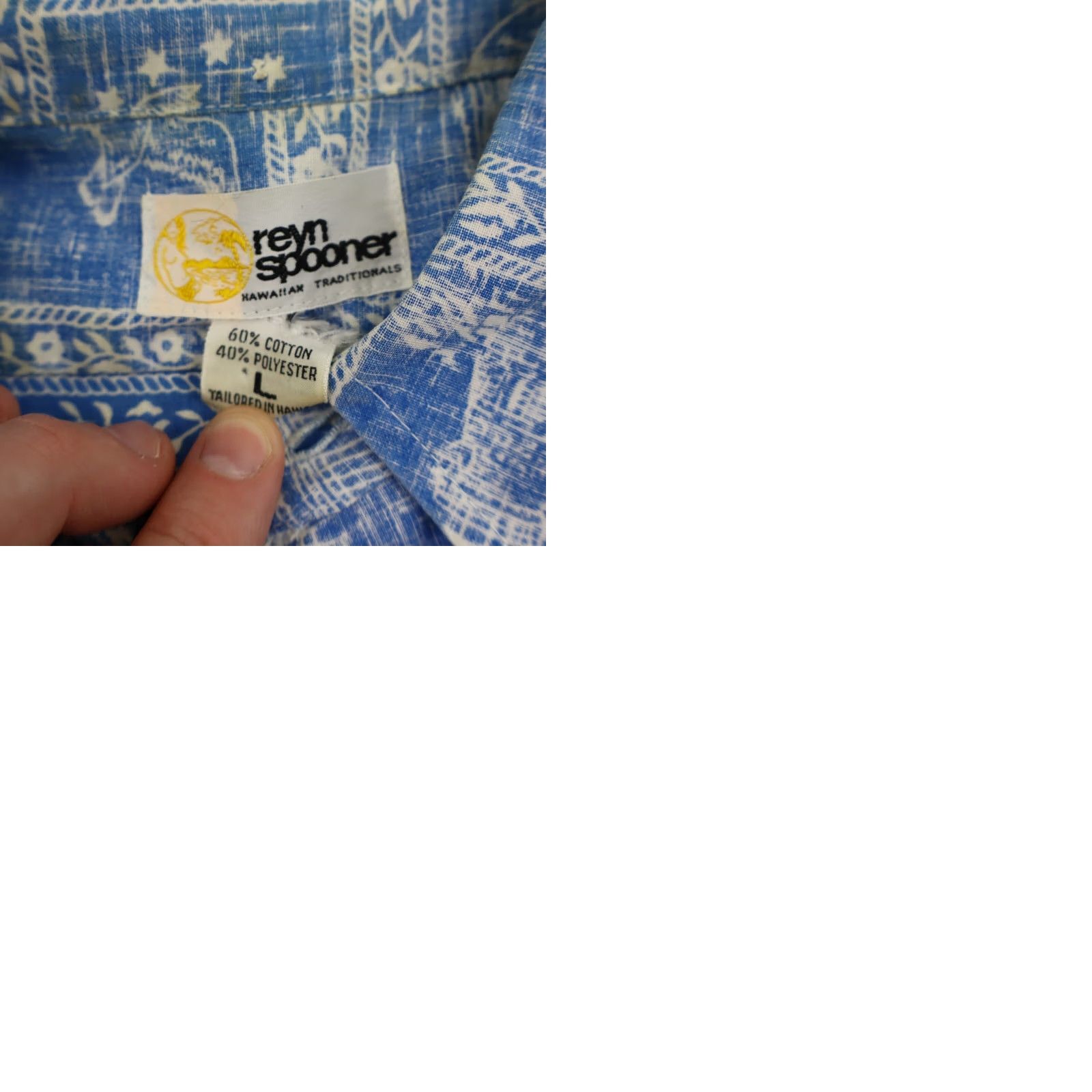 Reyn Spooner VINTAGE Reyn Spooner Hawaiian Shirt Mens Large Reverse Print Sailing Bird 80s 90s Floral Aztec Tribal Blue Cotton Button-Up Camp Shirt Size US L / EU 52-54 / 3 - 10 Thumbnail