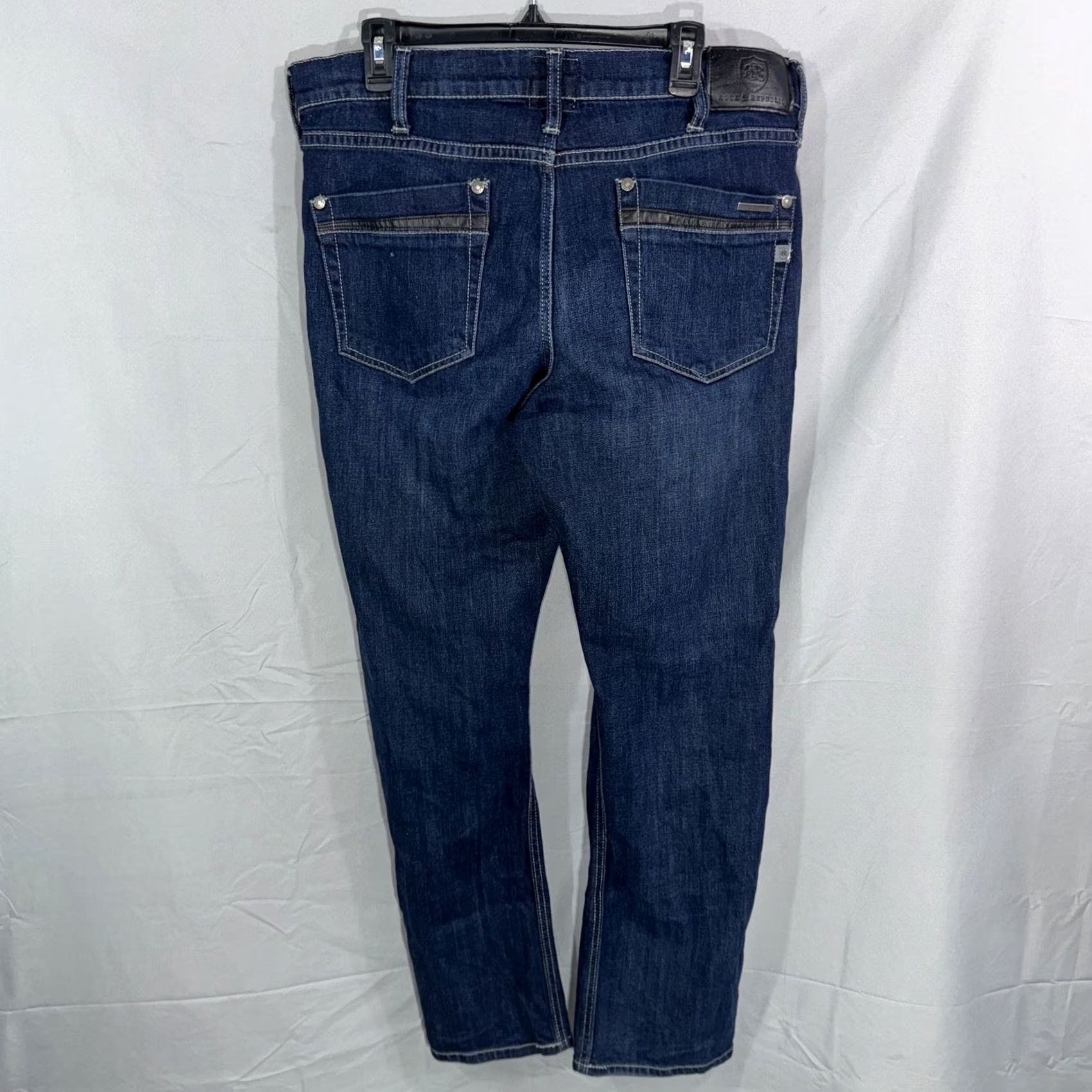 Vintage Rock & Republic Jeans Mens 36x32 Blue Neil Straight Leg Denim Pants Classic Size US 36 / EU 52 - 2 Thumbnail